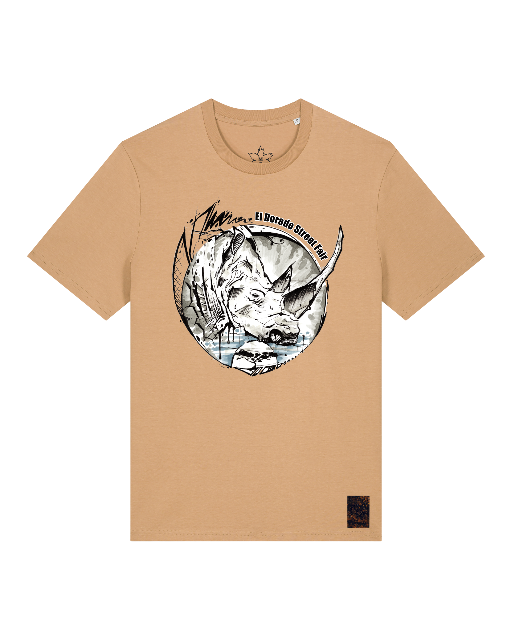 bio-unisex-medium fit-tshirt-rhinocchio-sttu169-meersand-front