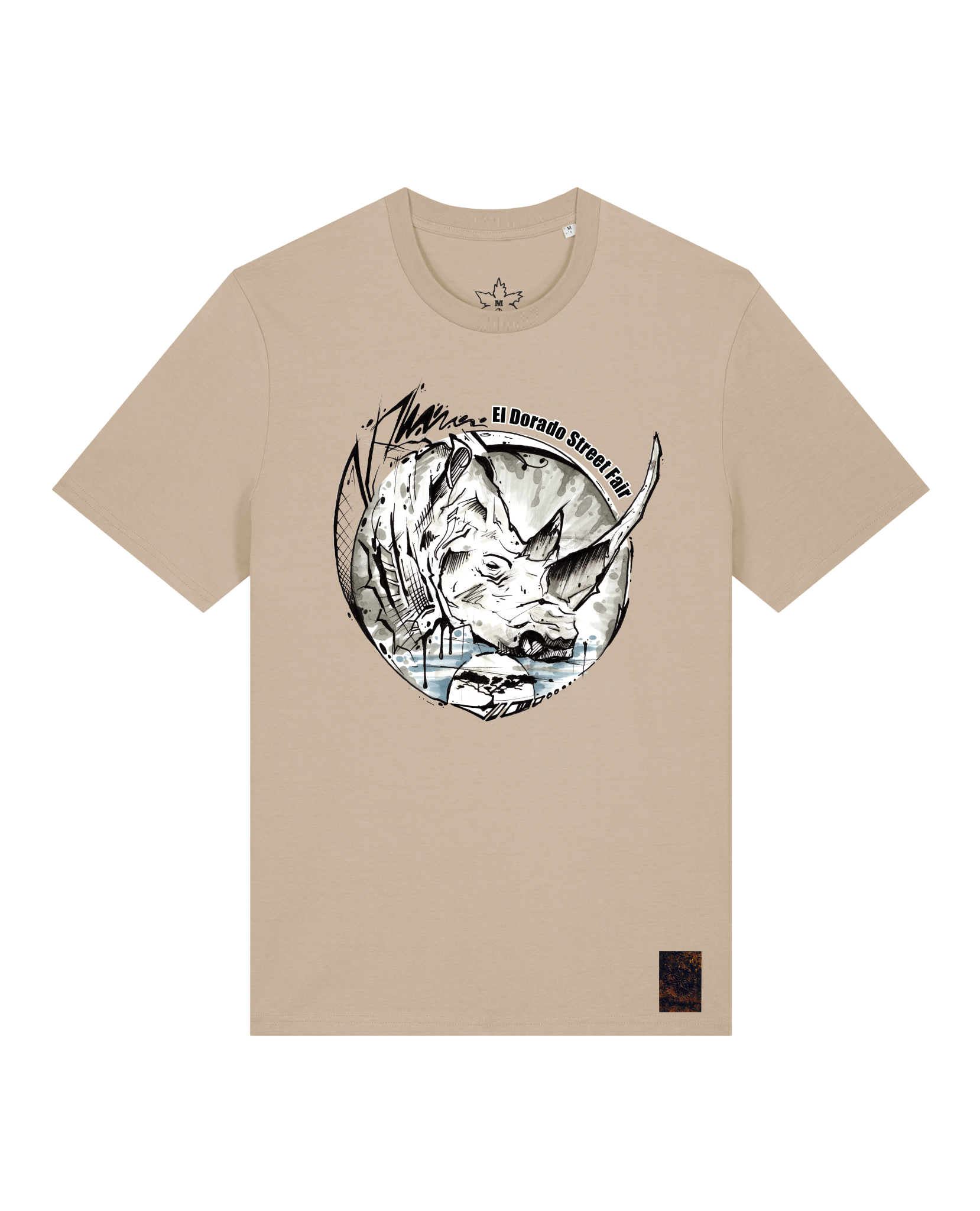 bio-unisex-medium fit-tshirt-rhinocchio-sttu169-treibsand-front