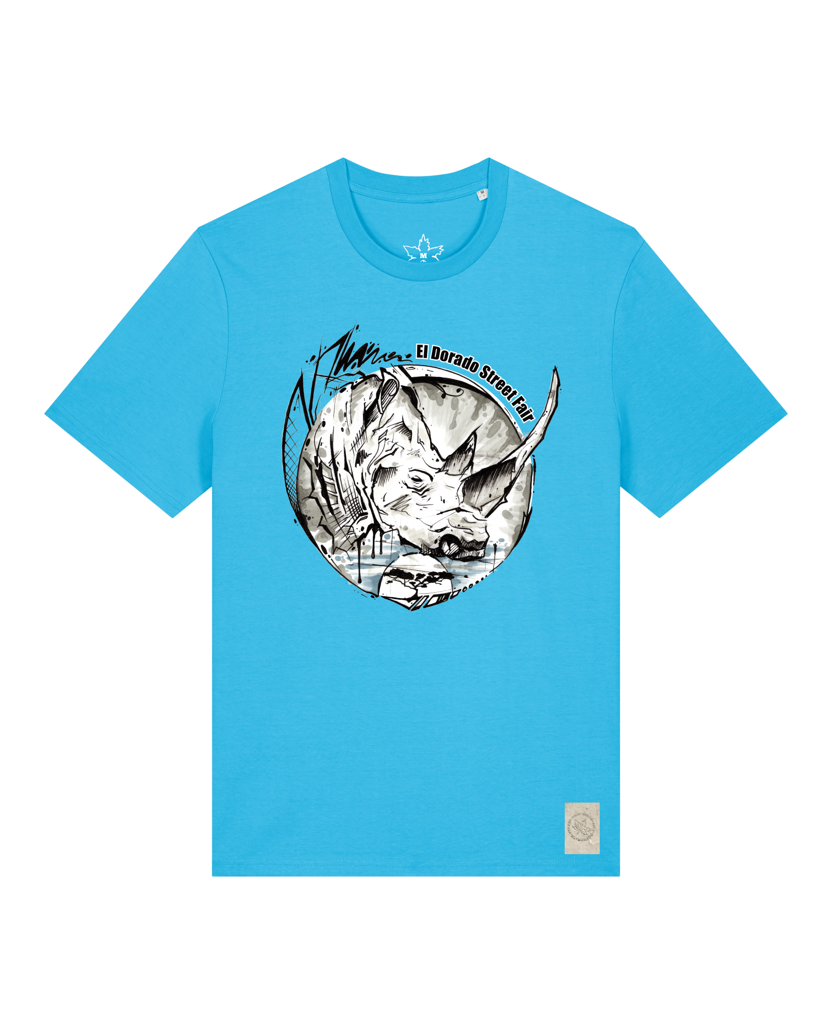 bio-unisex-medium fit-tshirt-rhinocchio-sttu169-wasserblau-front