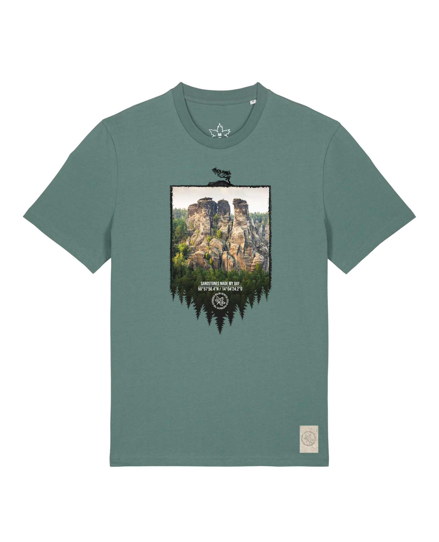 bio-unisex-medium fit-tshirt-sächsische schweiz-sttu169-blautanne-front