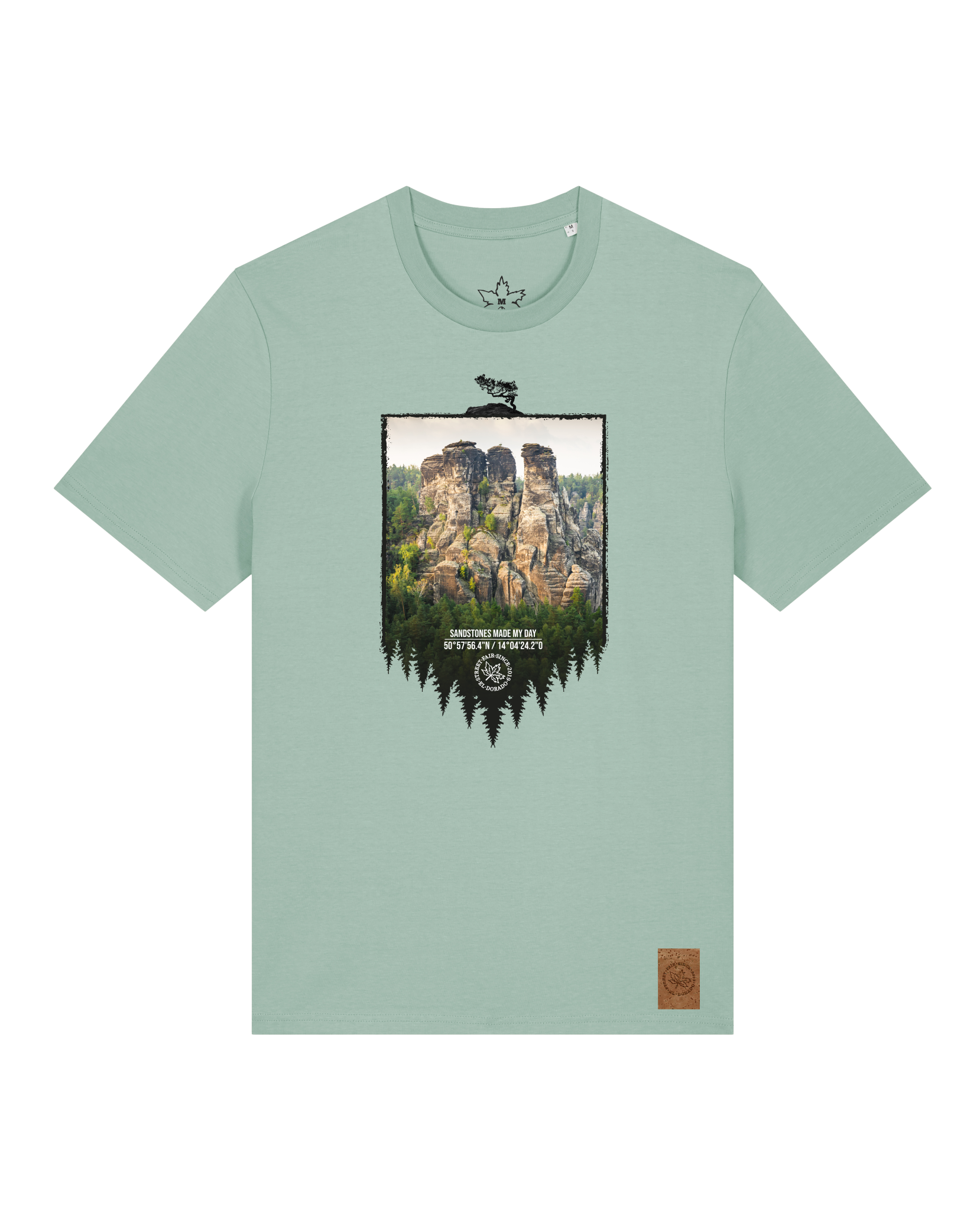 bio-unisex-medium fit-tshirt-sächsische schweiz-sttu169-eukalyptus-front