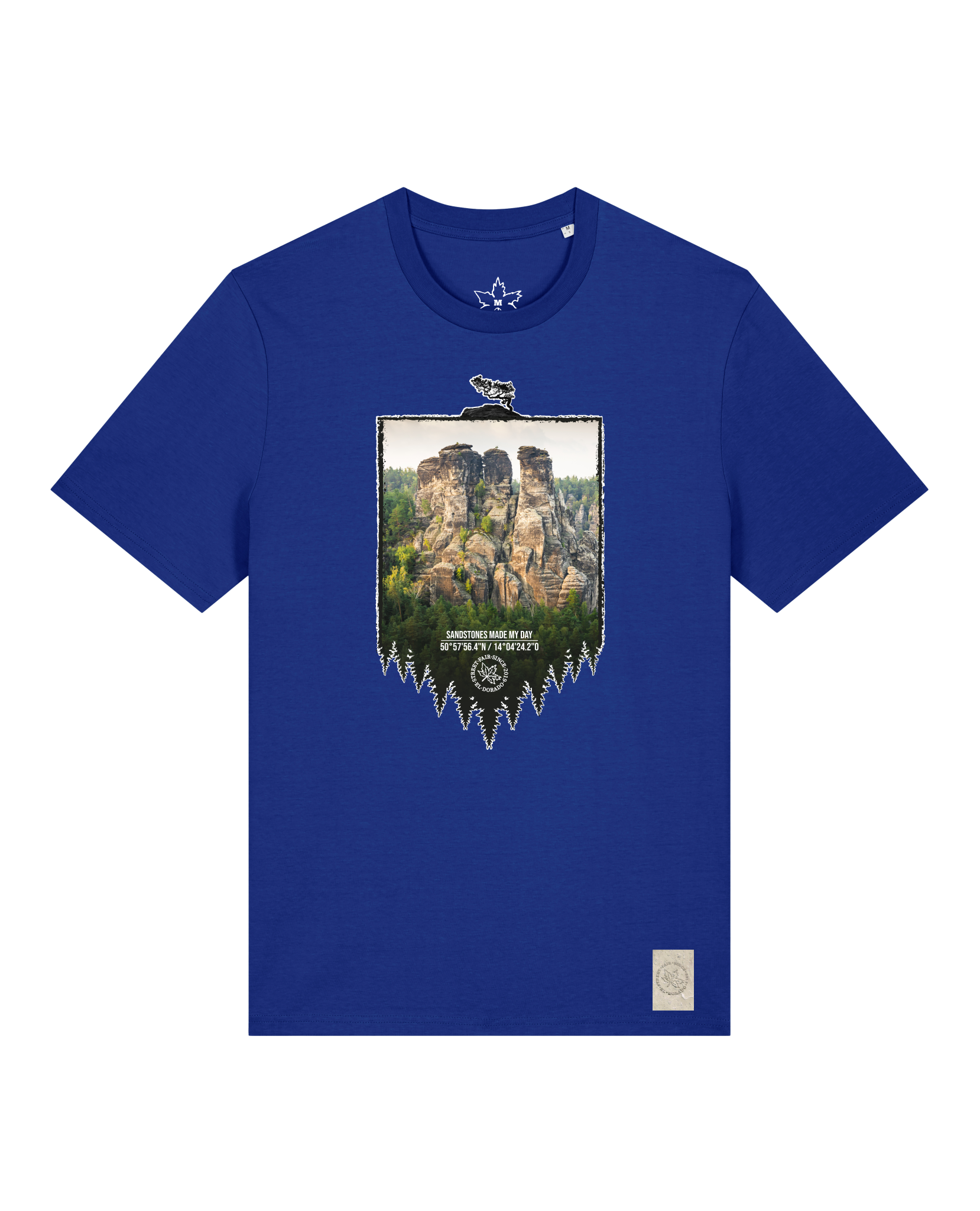 bio-unisex-medium fit-tshirt-sächsische schweiz-sttu169-kornblume-front