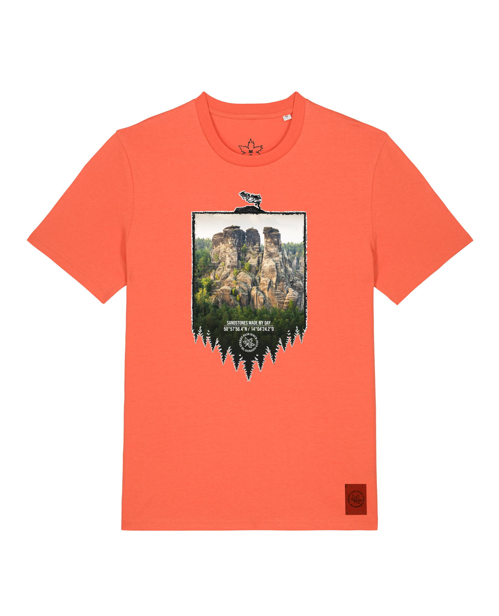bio-unisex-medium fit-tshirt-sächsische schweiz-sttu169-mandarine-front