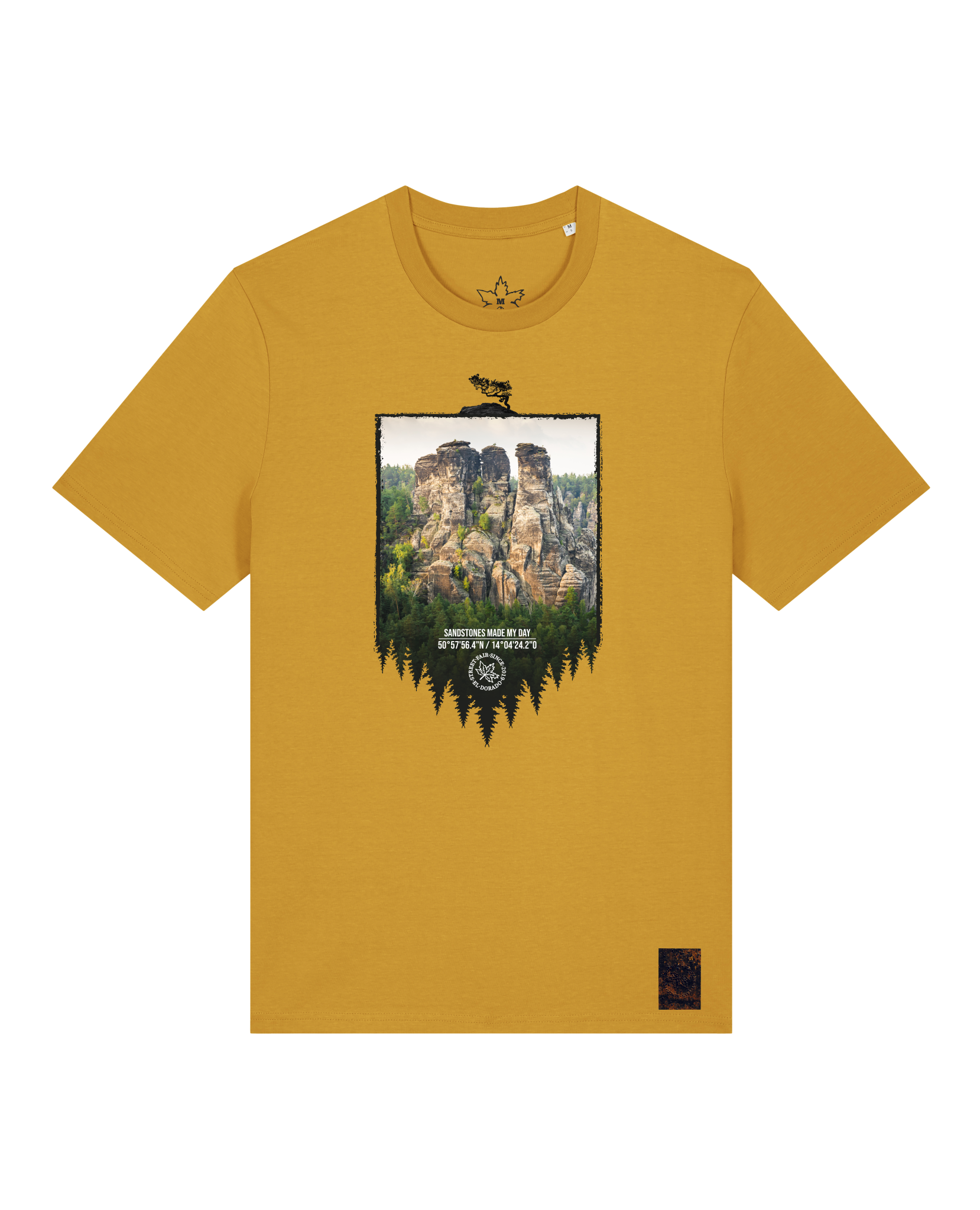 bio-unisex-medium fit-tshirt-sächsische schweiz-sttu169-senf-front