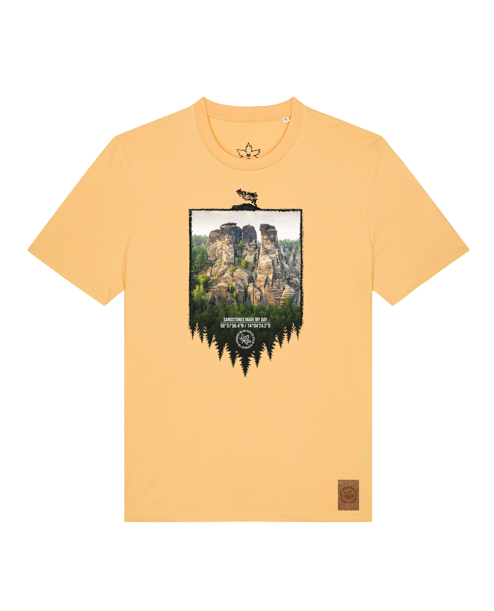 bio-unisex-medium fit-tshirt-sächsische schweiz-sttu169-senfkorn-front