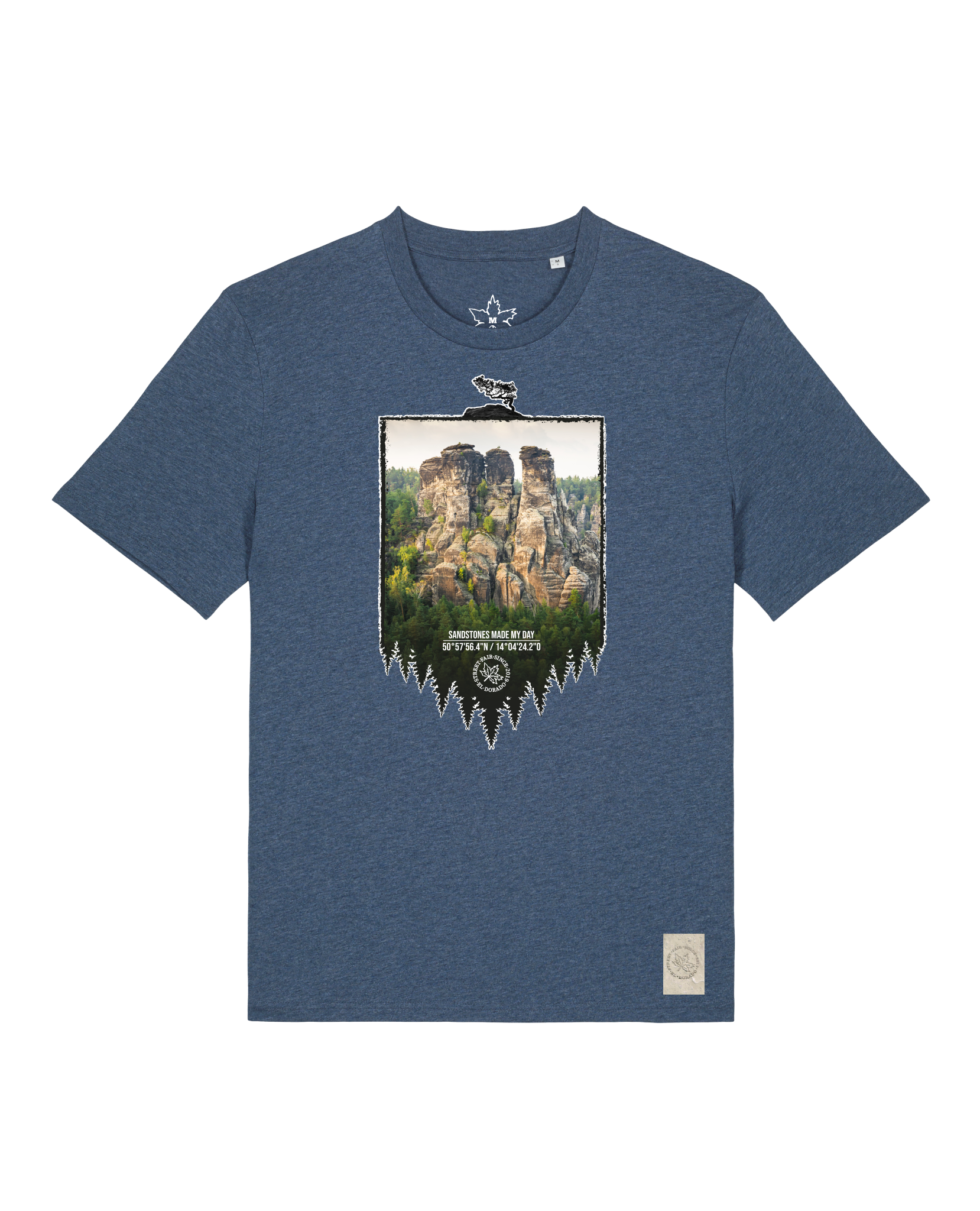 bio-unisex-medium fit-tshirt-sächsische schweiz-sttu169-walblau-front