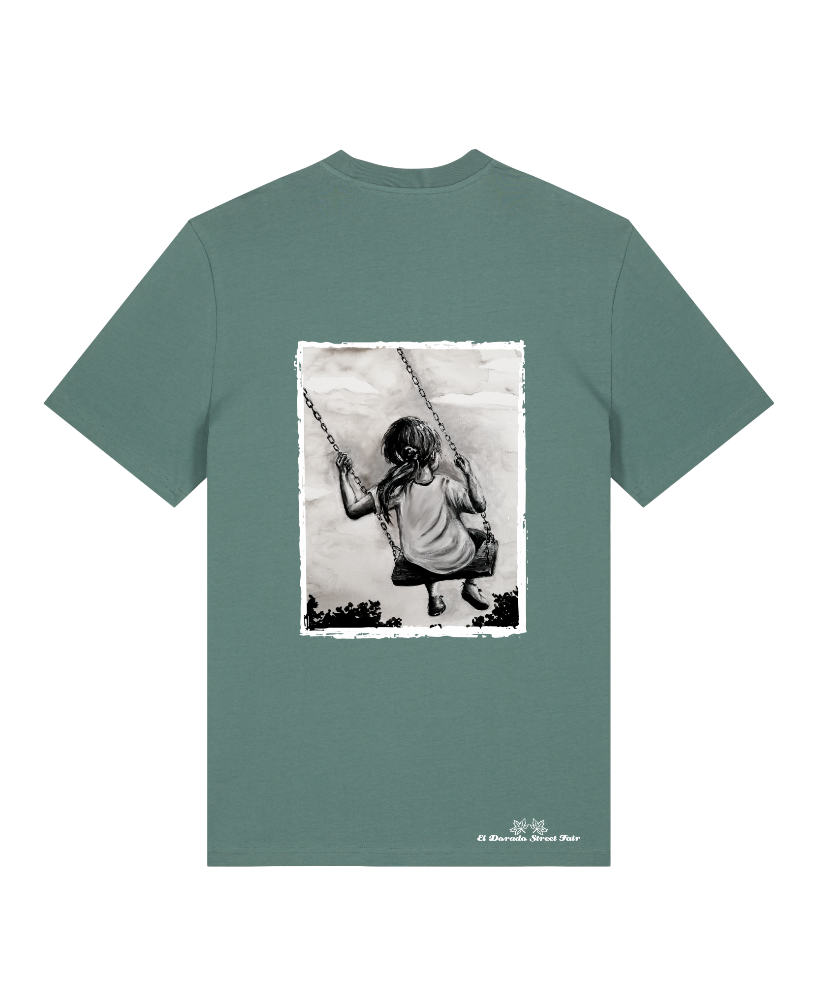 Bio Unisex Medium Fit T-Shirt Schaukeln (Backprint)