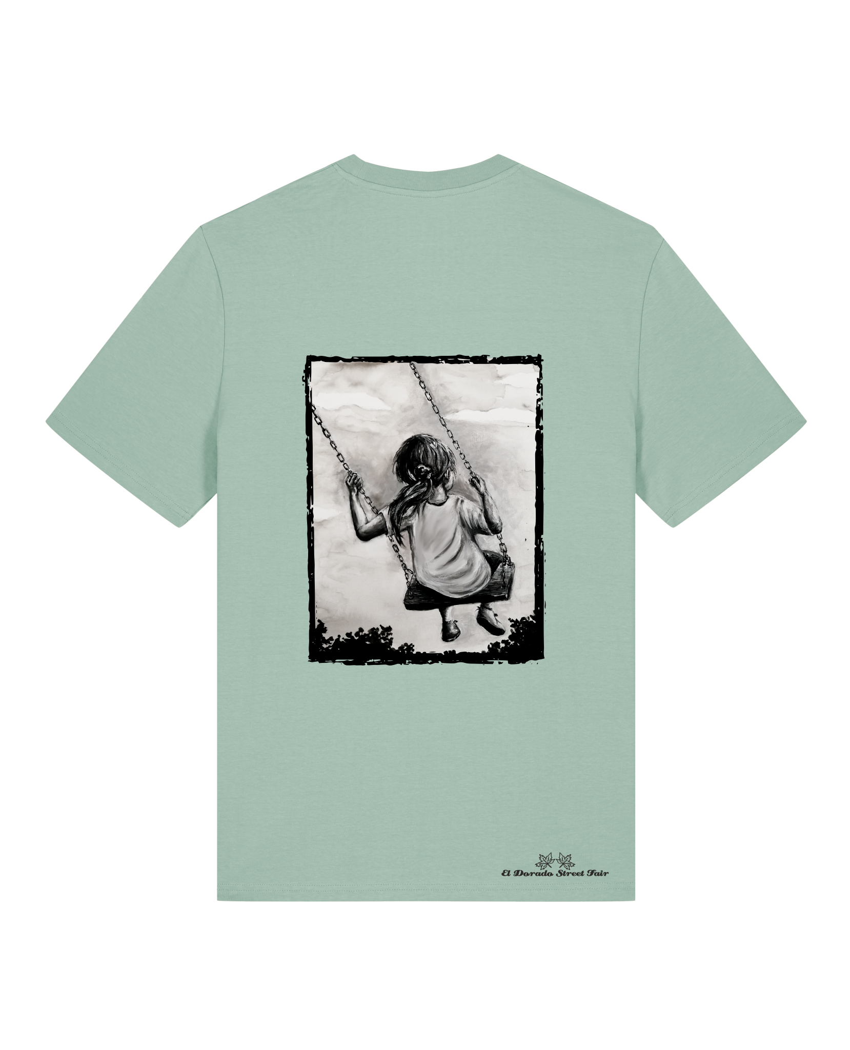 Bio Unisex Medium Fit T-Shirt Schaukeln (Backprint)