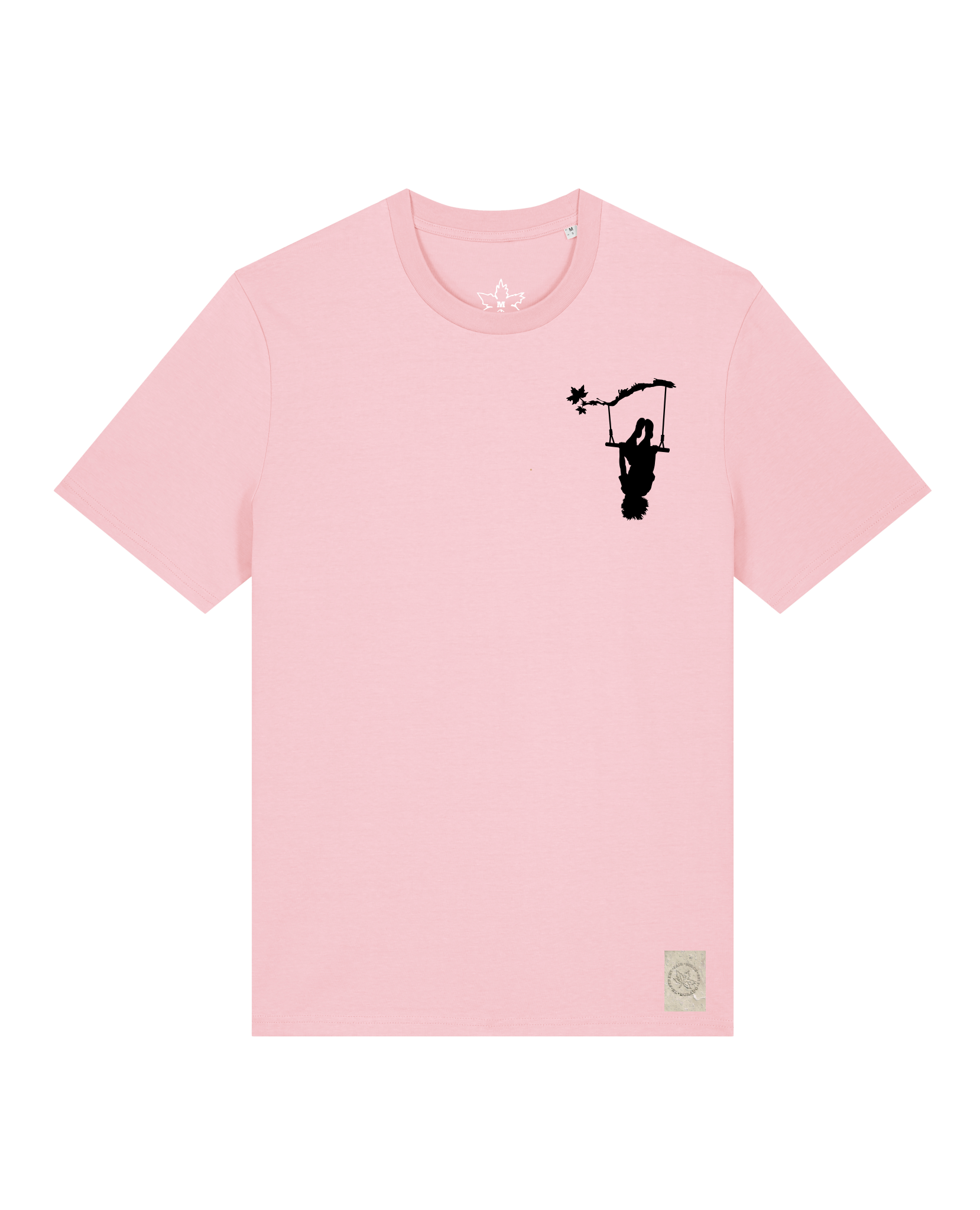 bio-unisex-medium fit-tshirt-schaukeln (backprint)-sttu169-flamingo-front