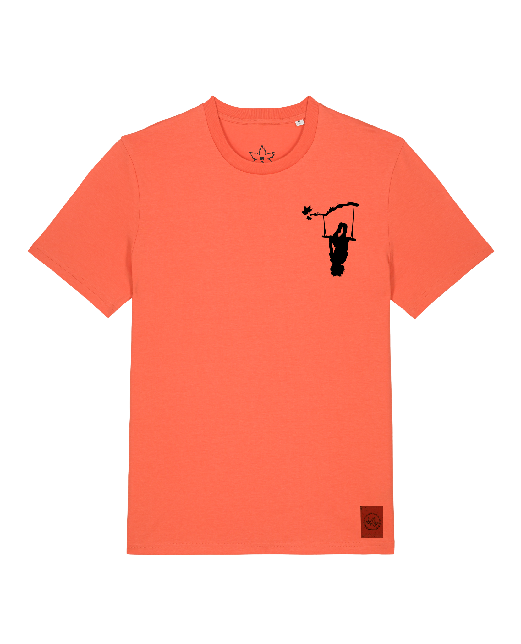 bio-unisex-medium fit-tshirt-schaukeln (backprint)-sttu169-mandarine-front