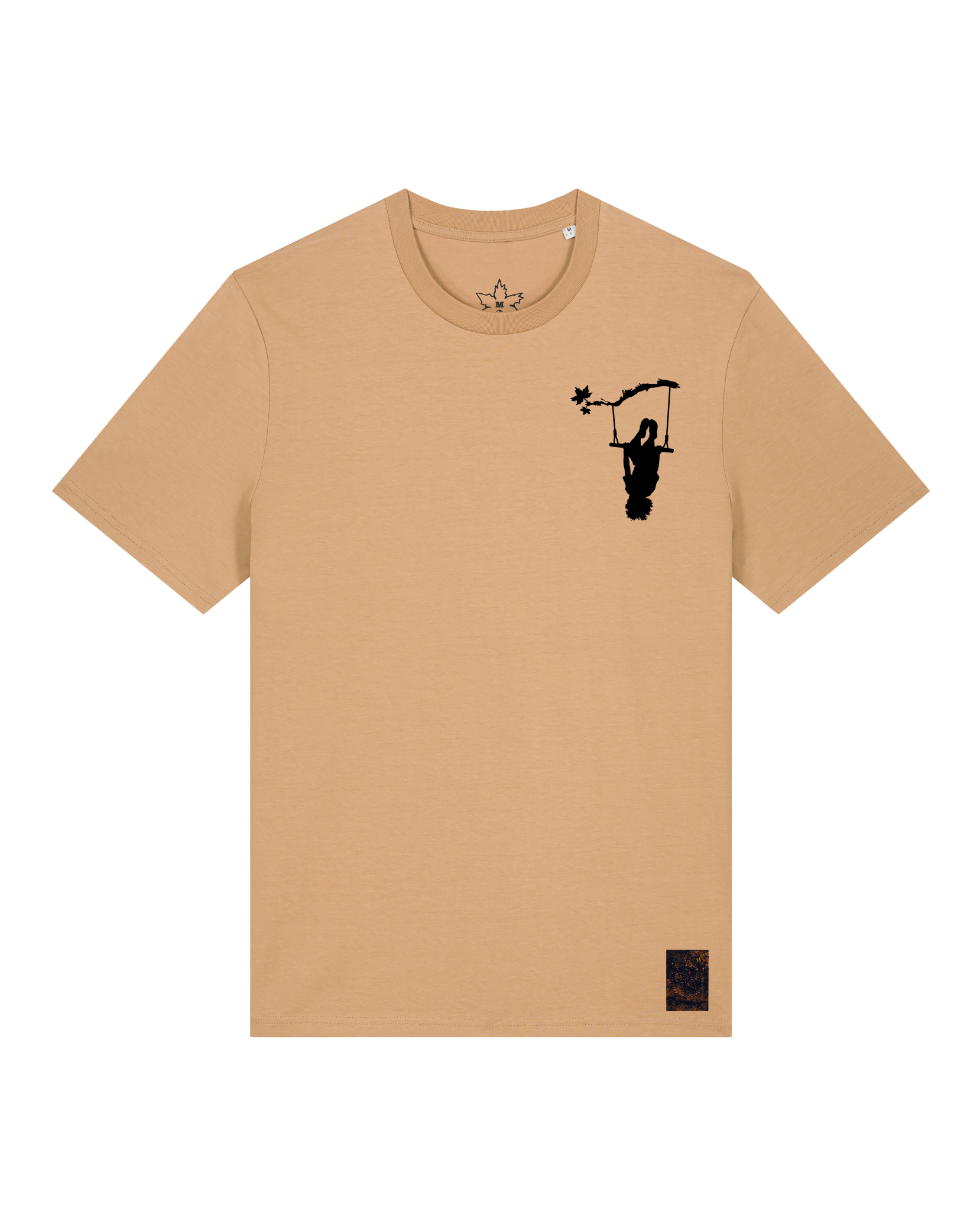 bio-unisex-medium fit-tshirt-schaukeln (backprint)-sttu169-meersand-front