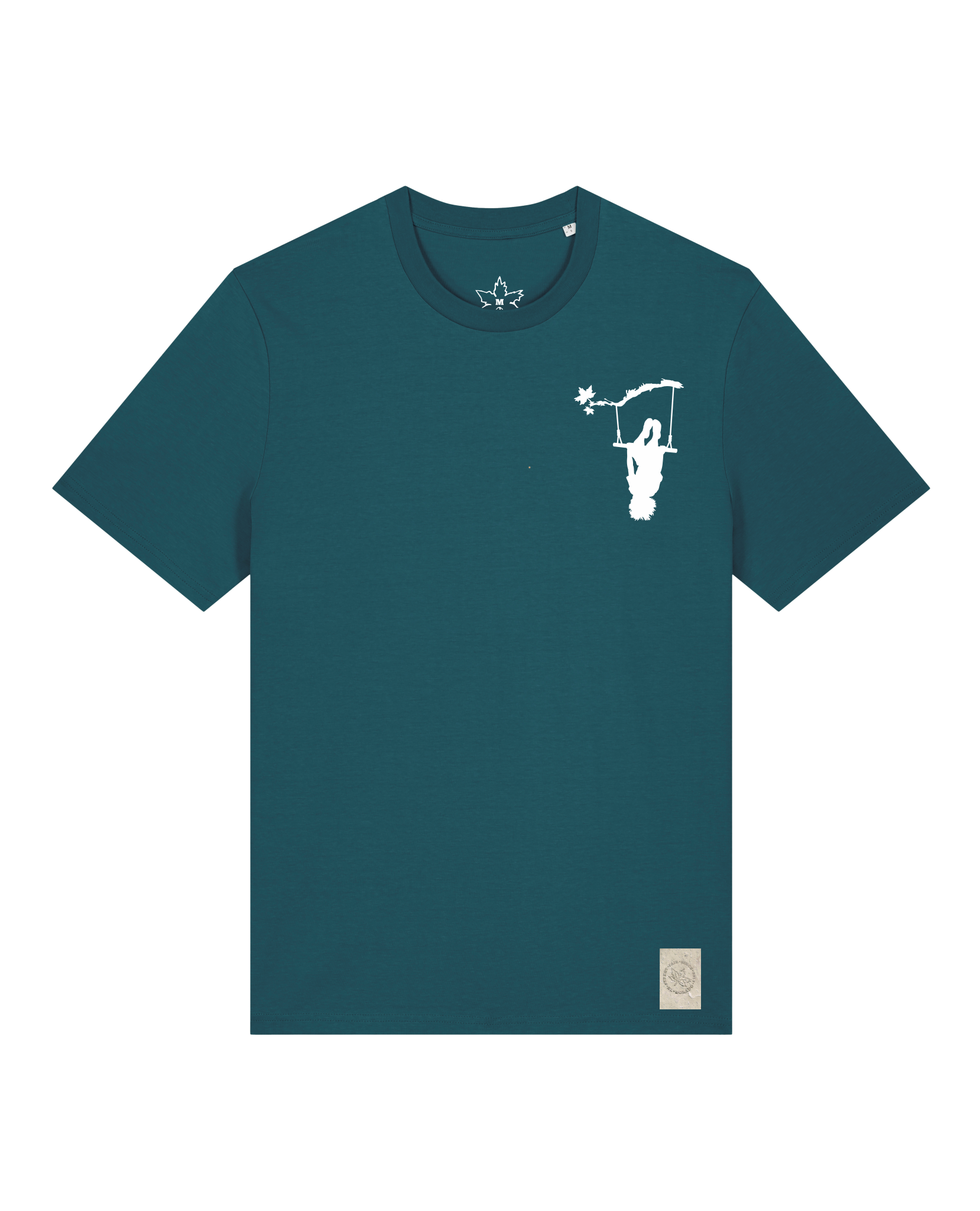 bio-unisex-medium fit-tshirt-schaukeln (backprint)-sttu169-nordmanntanne-front