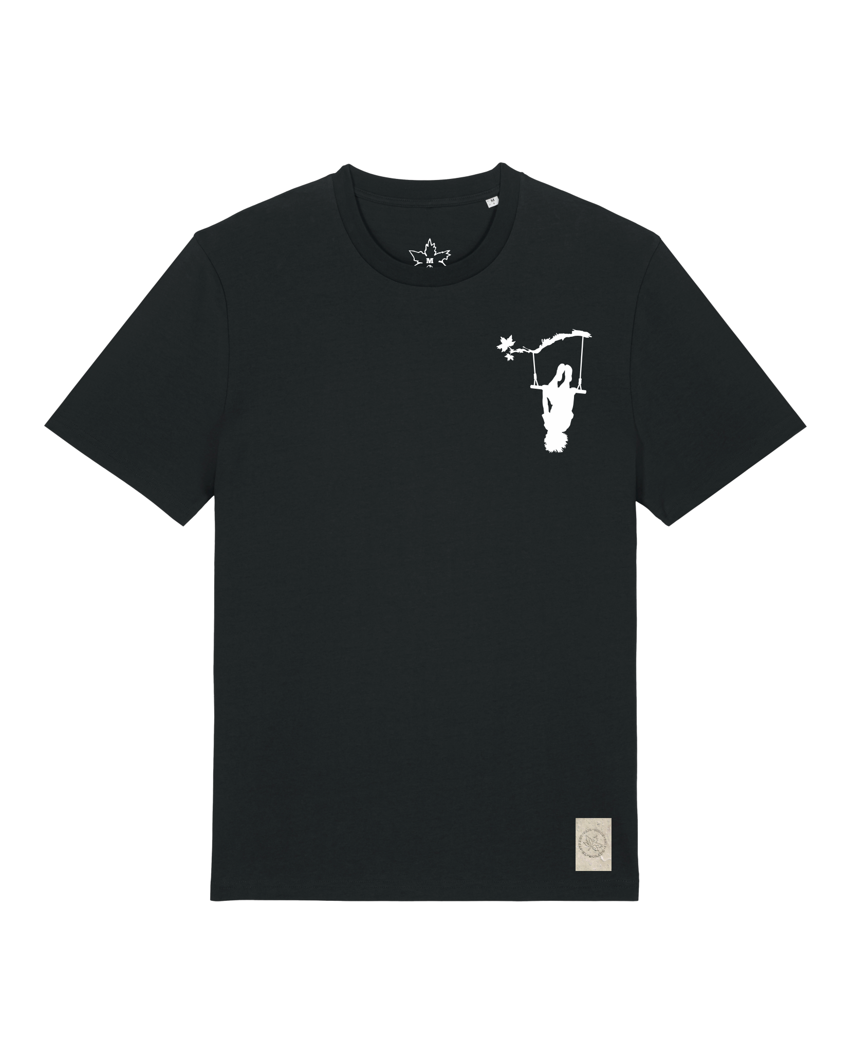 bio-unisex-medium fit-tshirt-schaukeln (backprint)-sttu169-schwarz-front