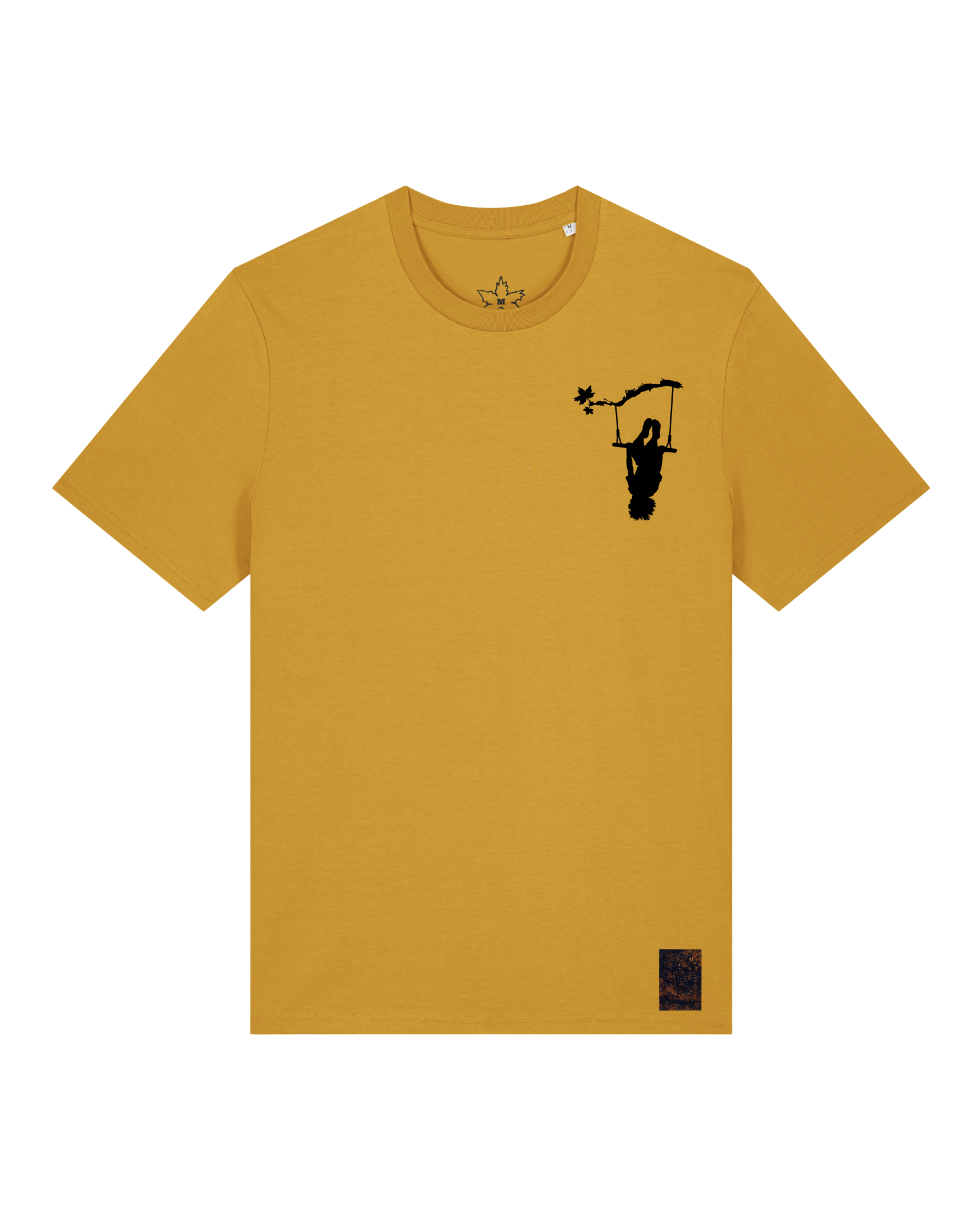 bio-unisex-medium fit-tshirt-schaukeln (backprint)-sttu169-senf-front