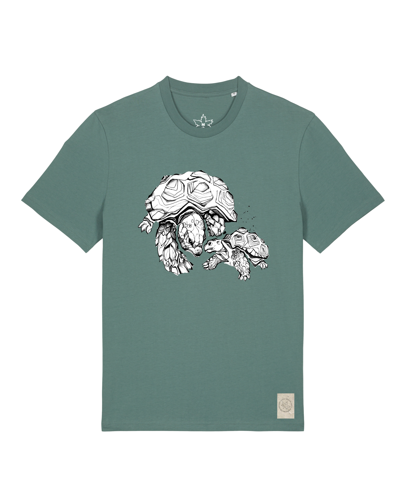 bio-unisex-medium fit-tshirt-schildkrötis-sttu169-blautanne-front