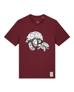 bio-unisex-medium fit-tshirt-schildkrötis-sttu169-burgunder rot-front