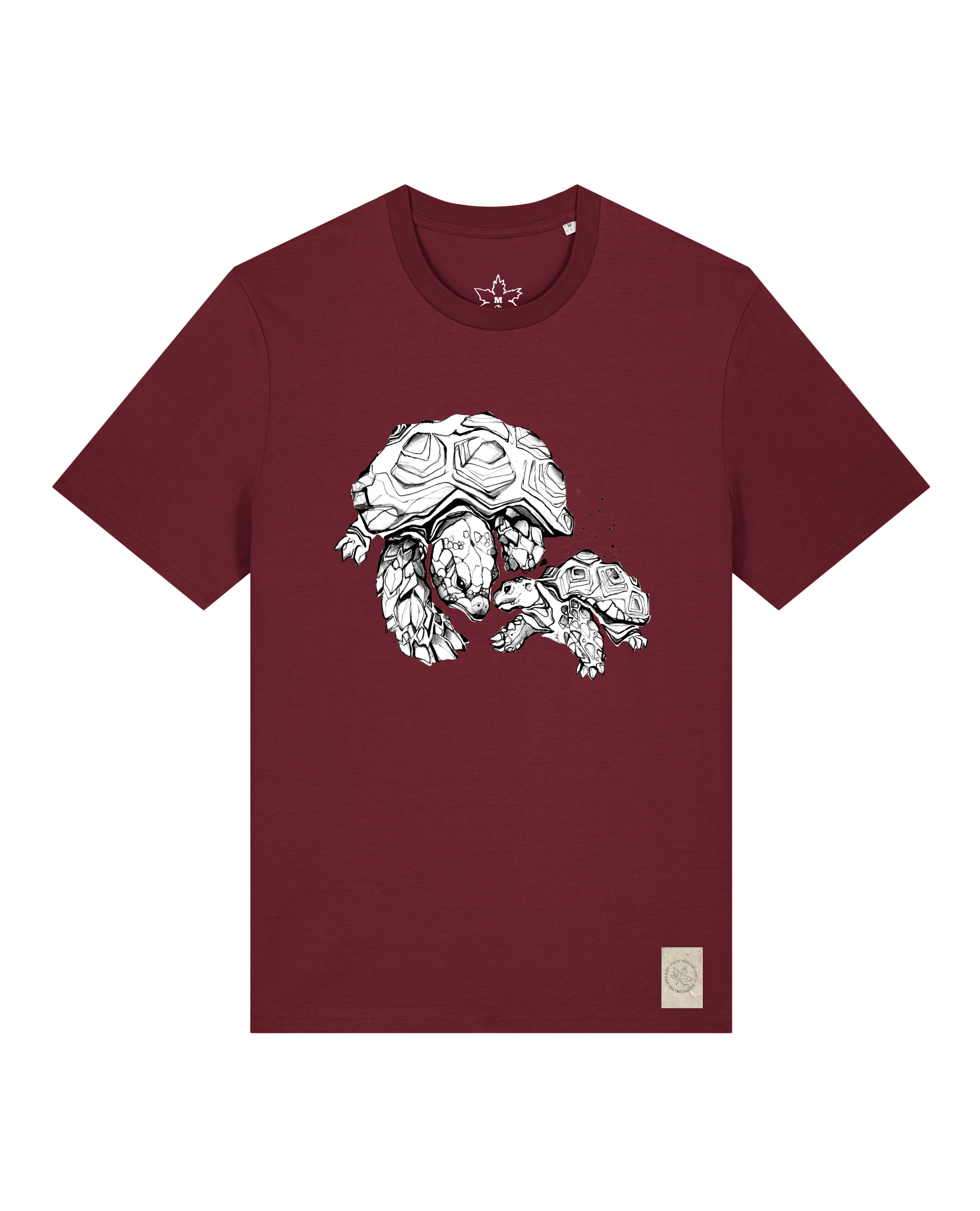 bio-unisex-medium fit-tshirt-schildkrötis-sttu169-burgunder rot-front