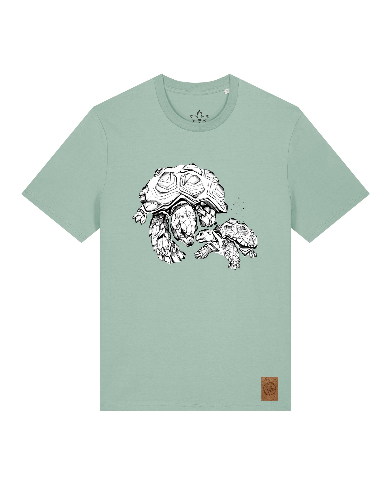 bio-unisex-medium fit-tshirt-schildkrötis-sttu169-eukalyptus-front