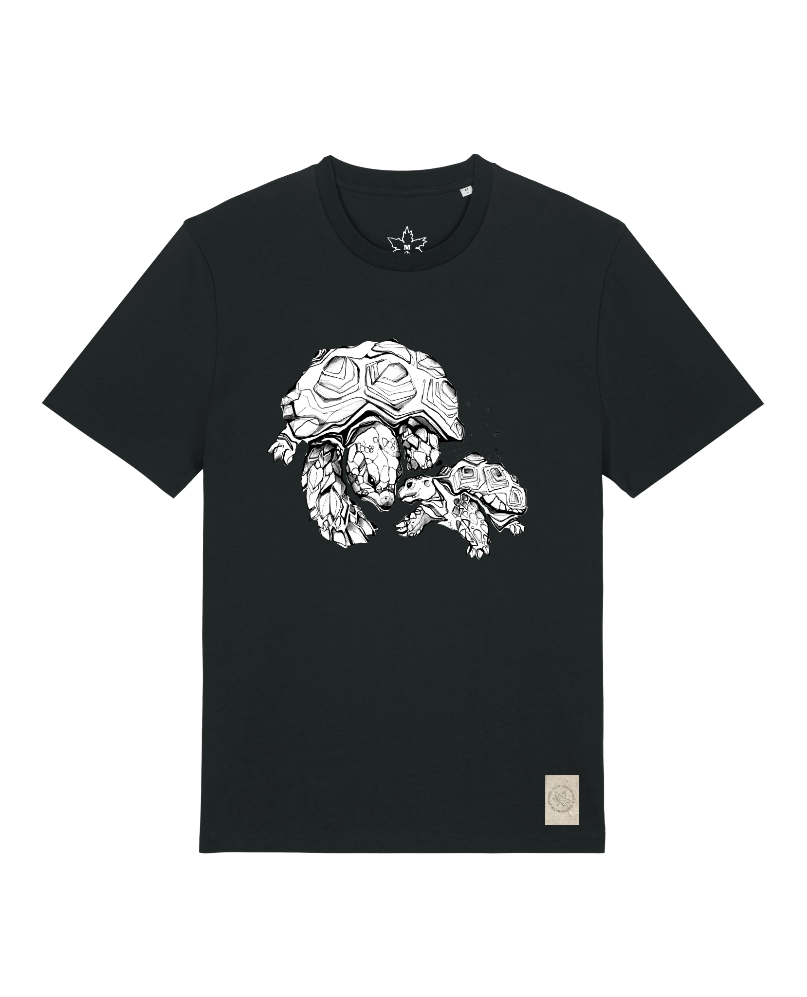 bio-unisex-medium fit-tshirt-schildkrötis-sttu169-schwarz-front