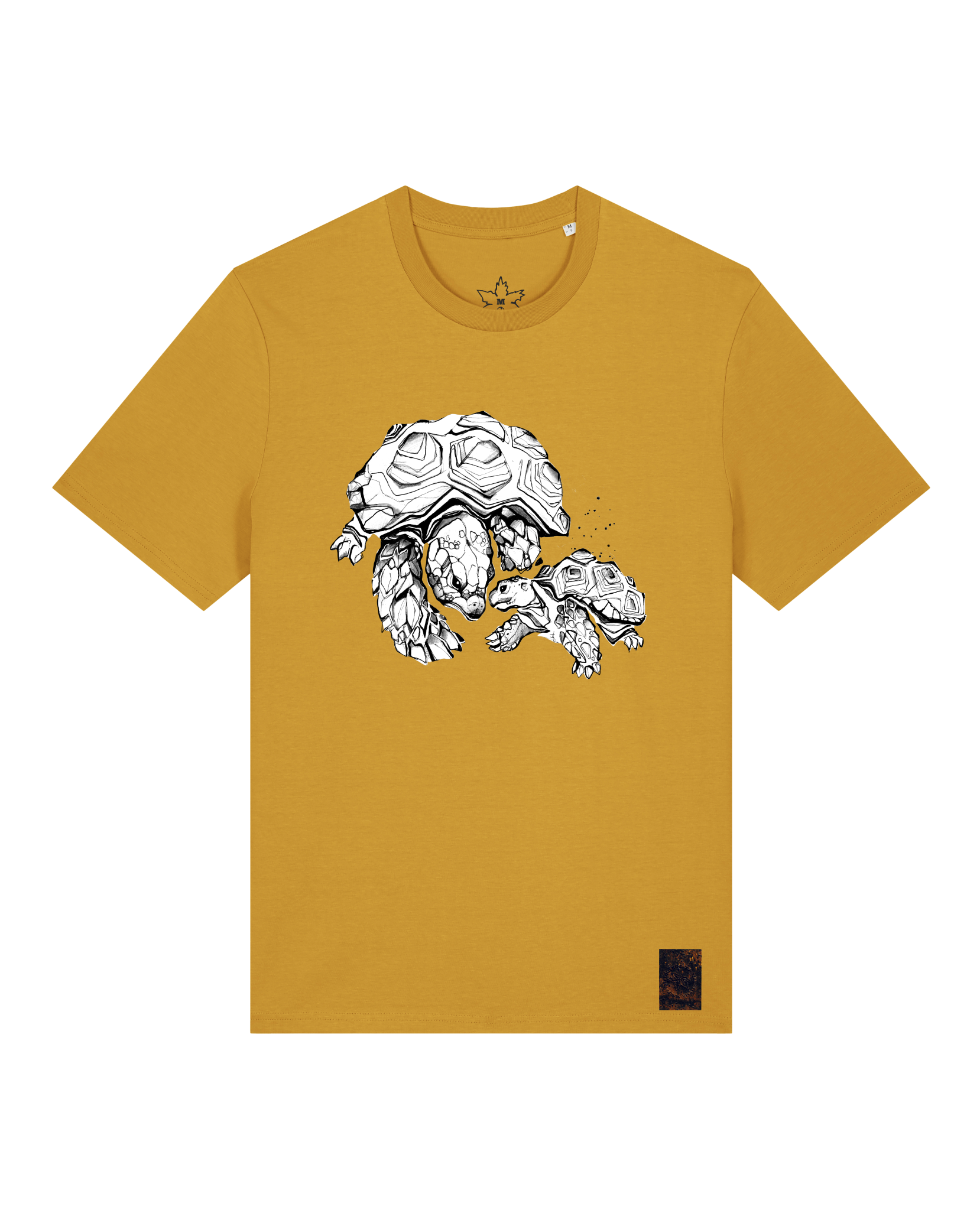 bio-unisex-medium fit-tshirt-schildkrötis-sttu169-senf-front