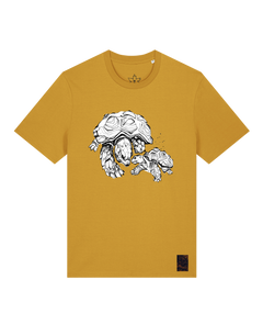 bio-unisex-medium fit-tshirt-schildkrötis-sttu169-senf-front