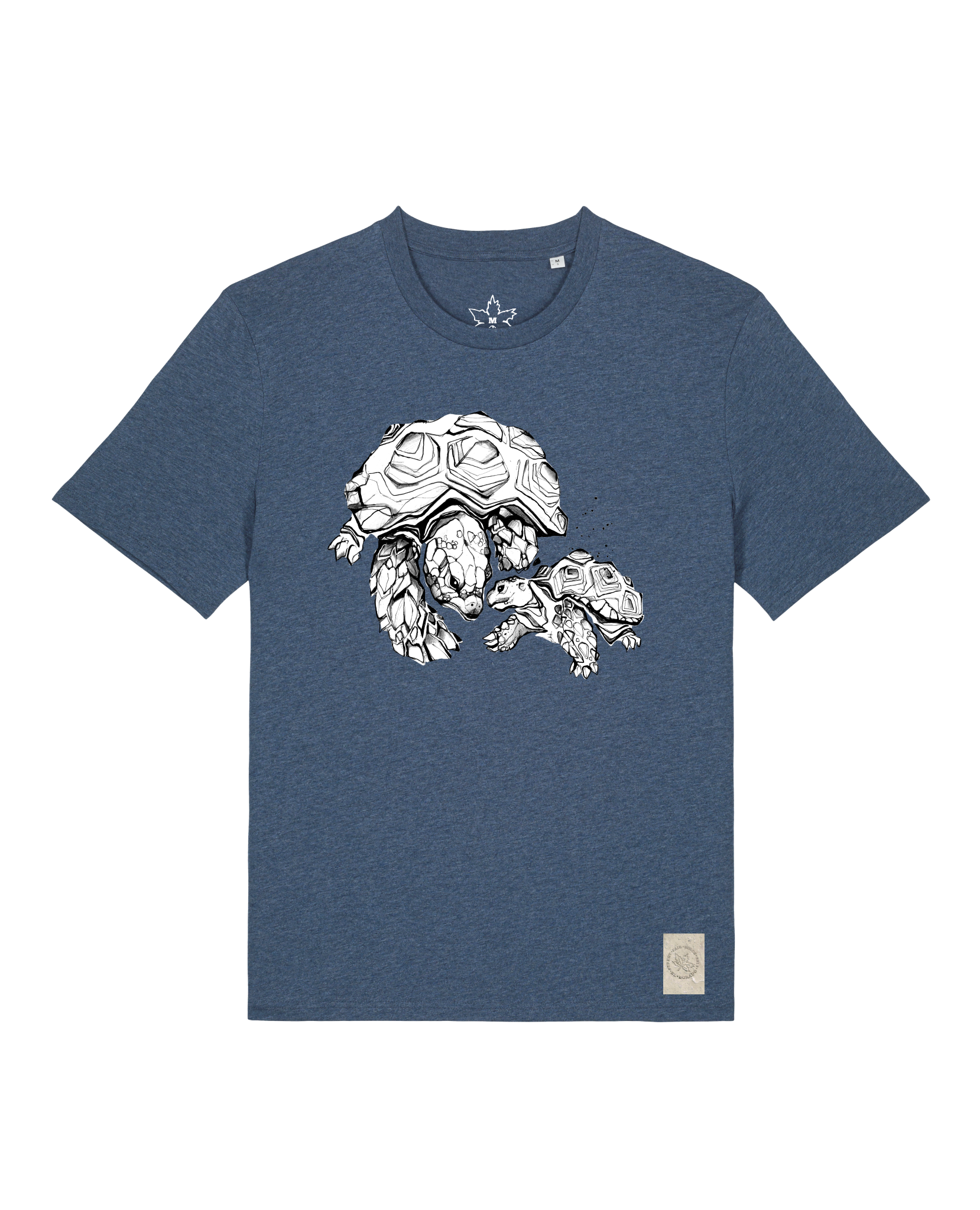 bio-unisex-medium fit-tshirt-schildkrötis-sttu169-walblau-front