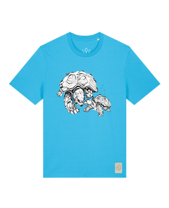 bio-unisex-medium fit-tshirt-schildkrötis-sttu169-wasserblau-front