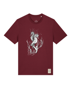 bio-unisex-medium fit-tshirt-seepferdchen-sttu169-burgunder rot-front
