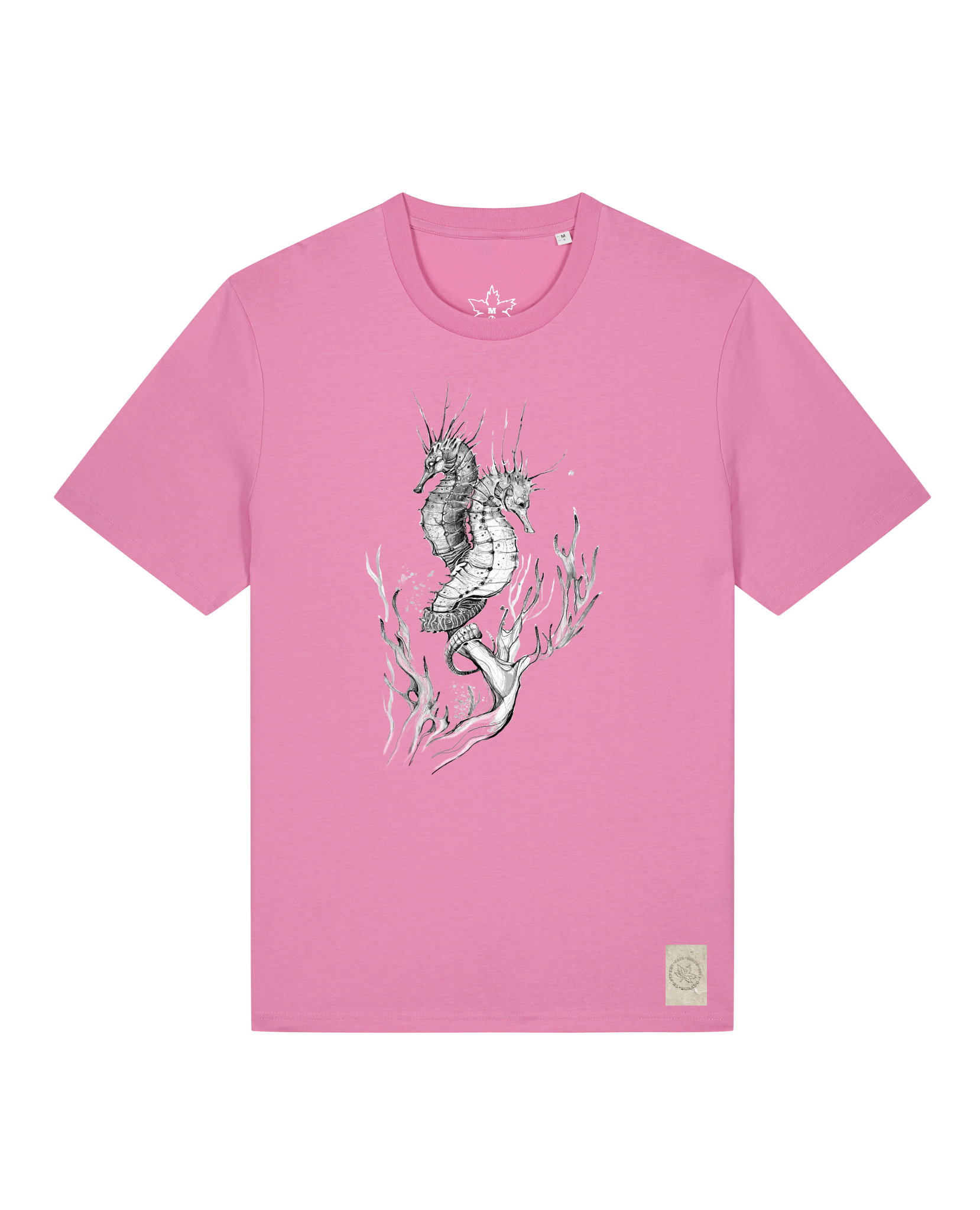 bio-unisex-medium fit-tshirt-seepferdchen-sttu169-kaugummi-front