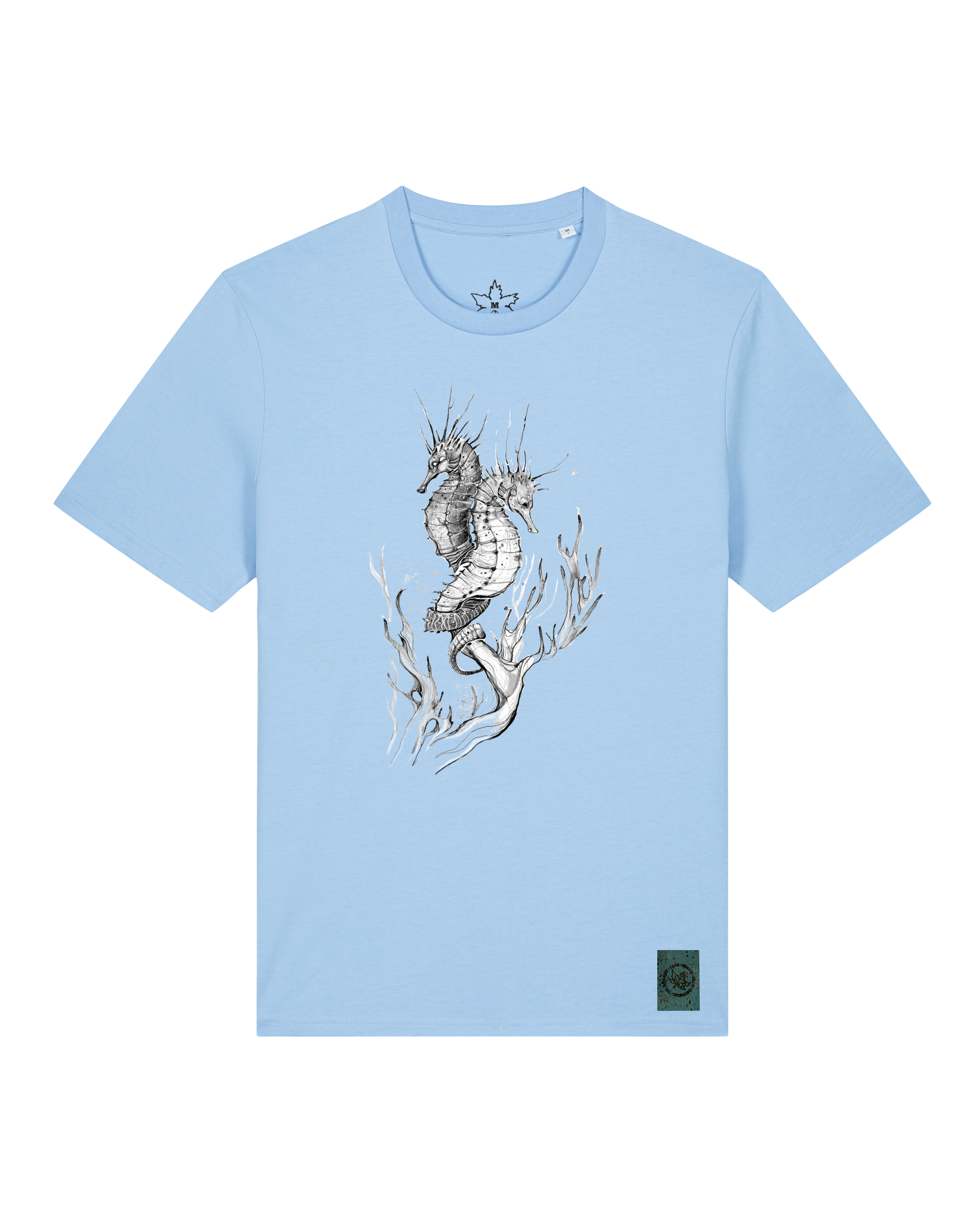 bio-unisex-medium fit-tshirt-seepferdchen-sttu169-lagune-front