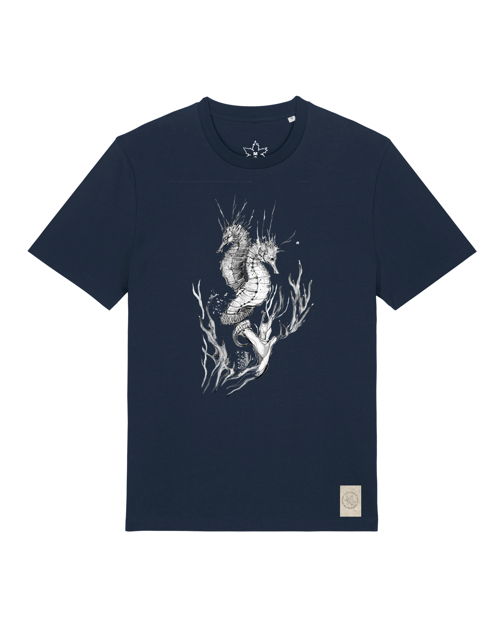 bio-unisex-medium fit-tshirt-seepferdchen-sttu169-marine-front