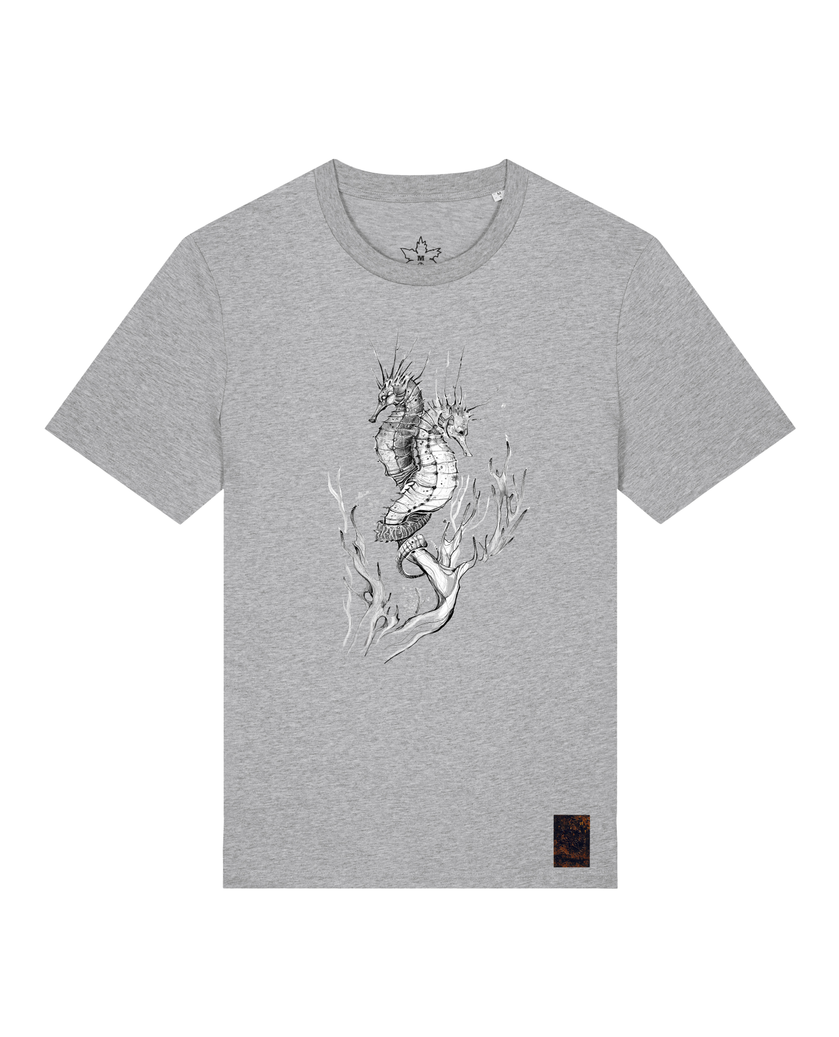 bio-unisex-medium fit-tshirt-seepferdchen-sttu169-mausgrau-front