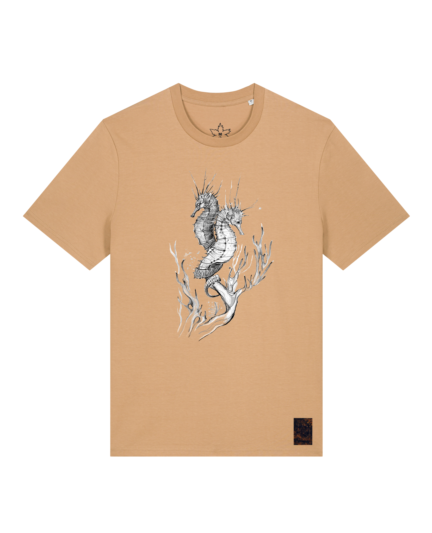bio-unisex-medium fit-tshirt-seepferdchen-sttu169-meersand-front