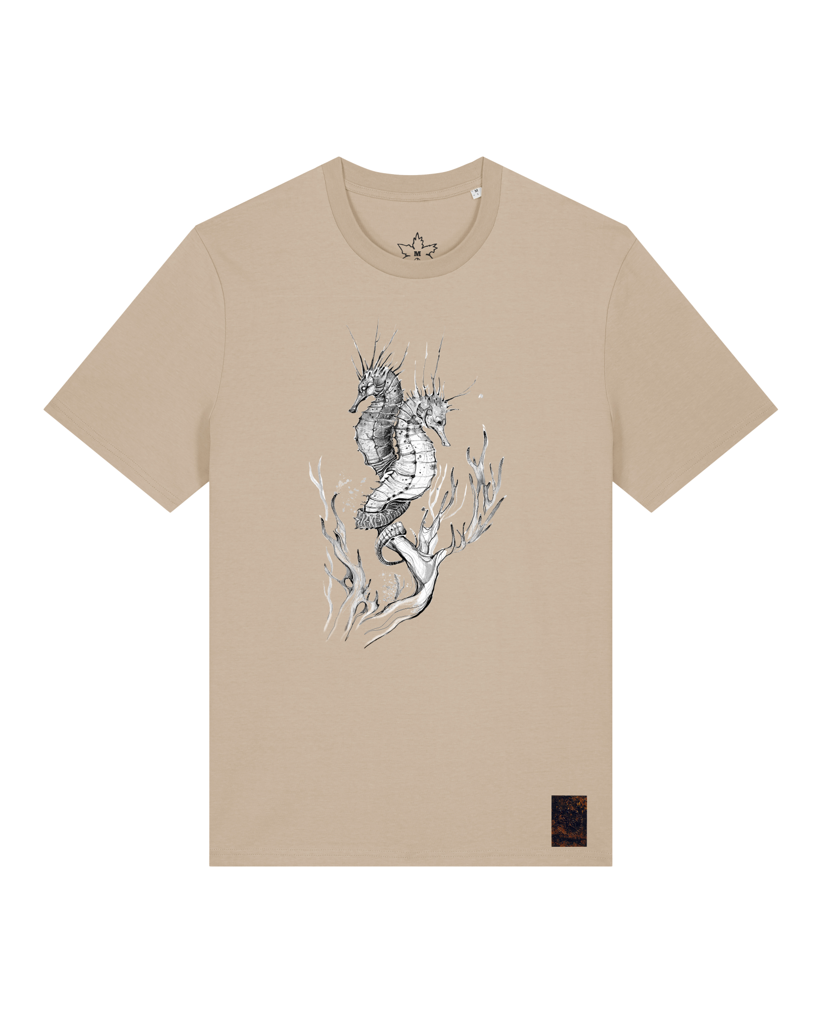 bio-unisex-medium fit-tshirt-seepferdchen-sttu169-treibsand-front