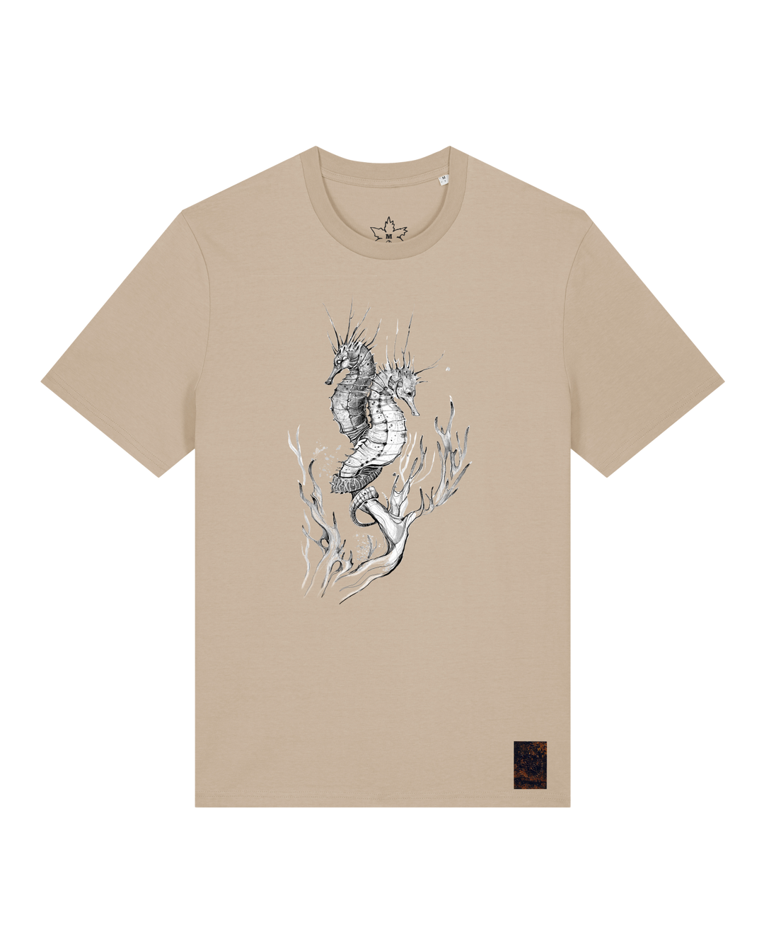 bio-unisex-medium fit-tshirt-seepferdchen-sttu169-treibsand-front