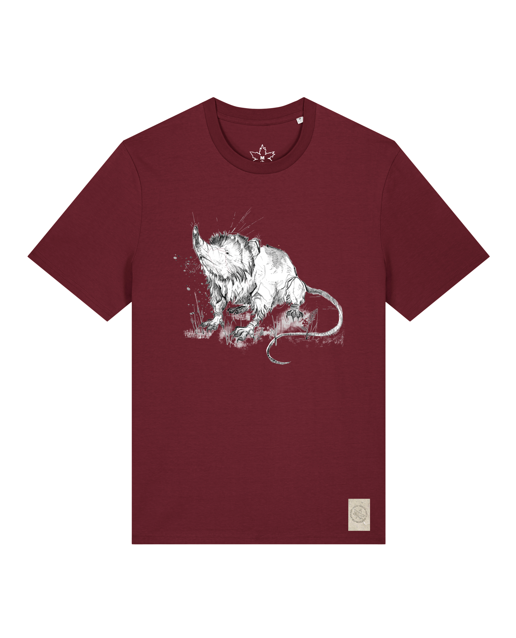 bio-unisex-medium fit-tshirt-solenodon-sttu169-burgunder rot-front