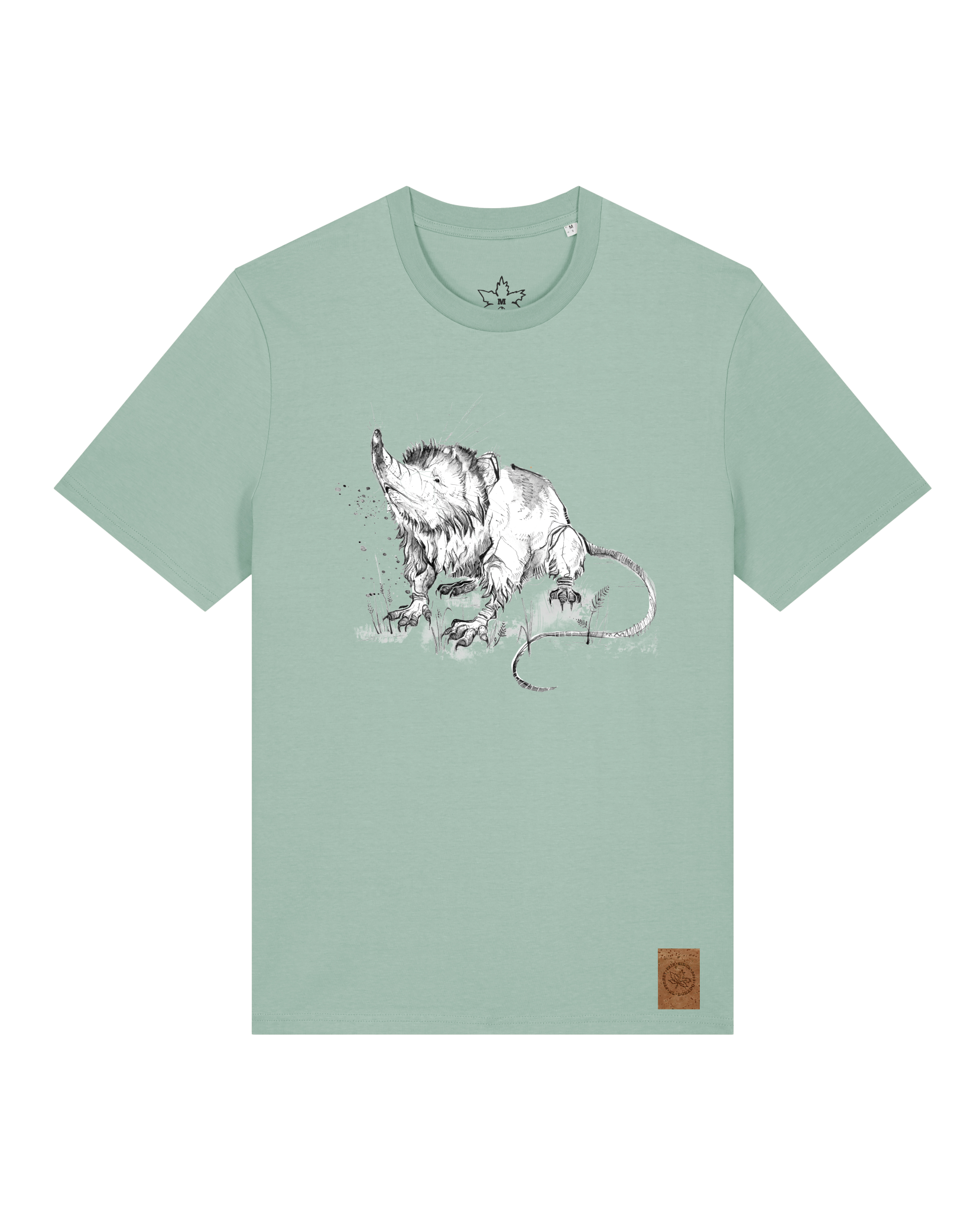 bio-unisex-medium fit-tshirt-solenodon-sttu169-eukalyptus-front