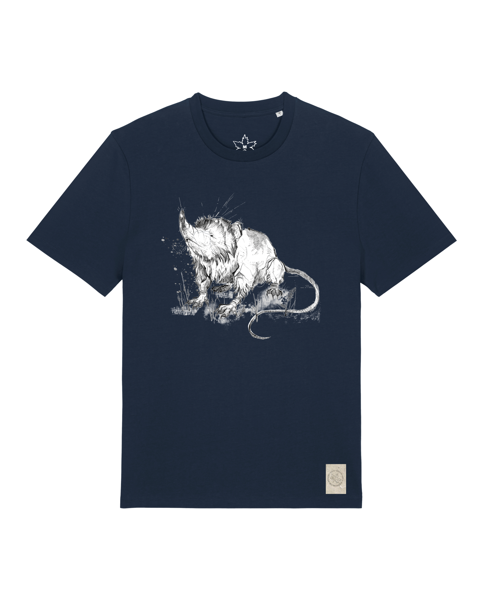bio-unisex-medium fit-tshirt-solenodon-sttu169-marine-front