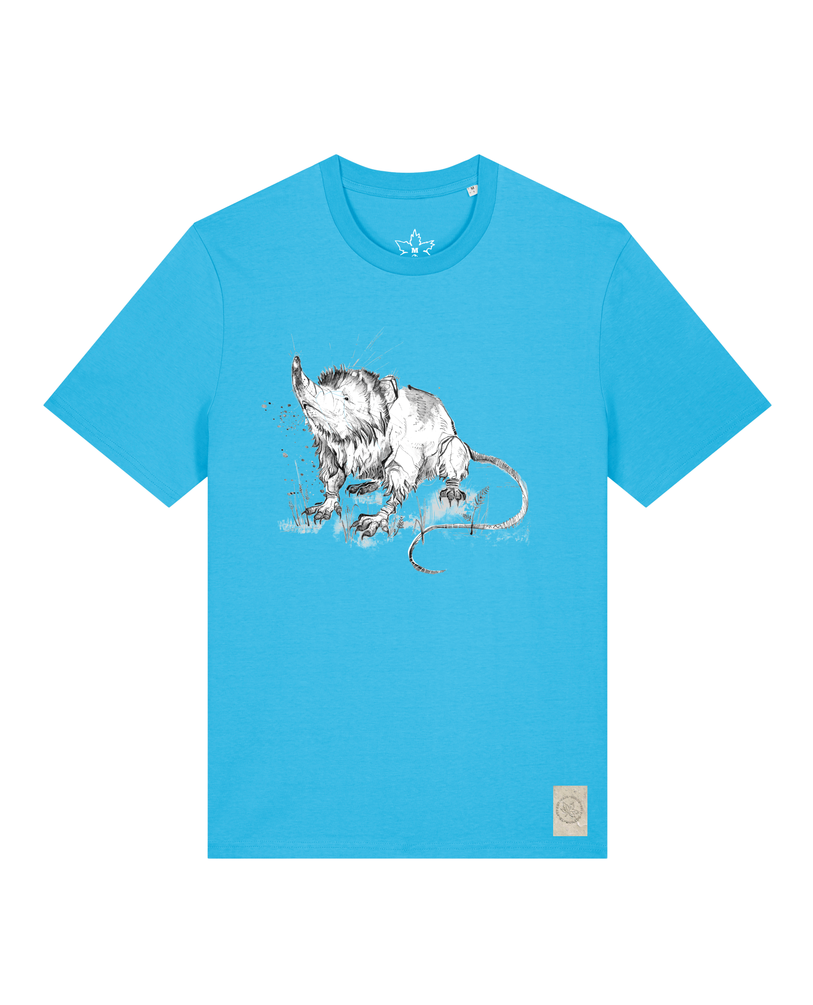 bio-unisex-medium fit-tshirt-solenodon-sttu169-wasserblau-front