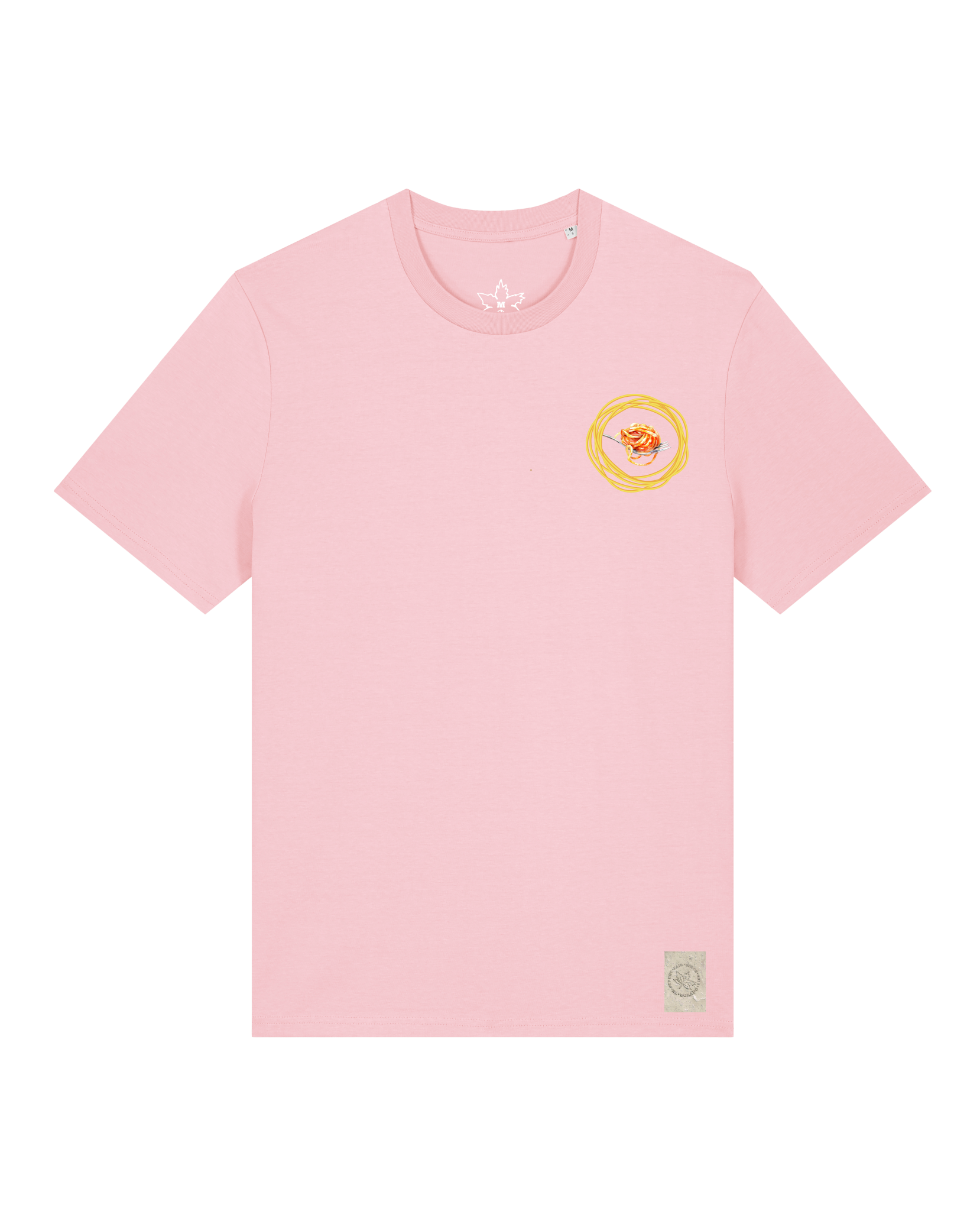 bio-unisex-medium fit-tshirt-spaghetti (backprint)-sttu169-flamingo-front