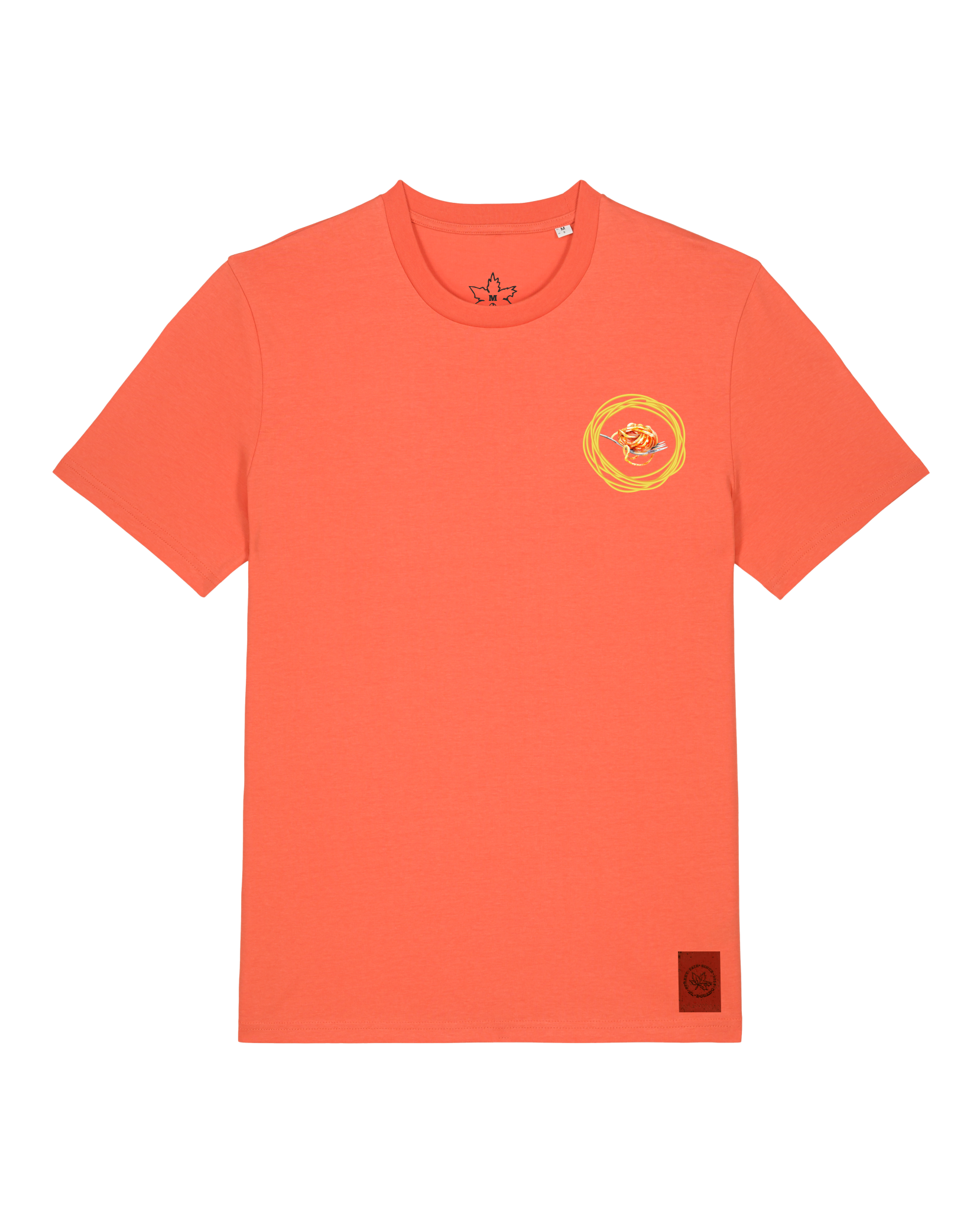 bio-unisex-medium fit-tshirt-spaghetti (backprint)-sttu169-mandarine-front