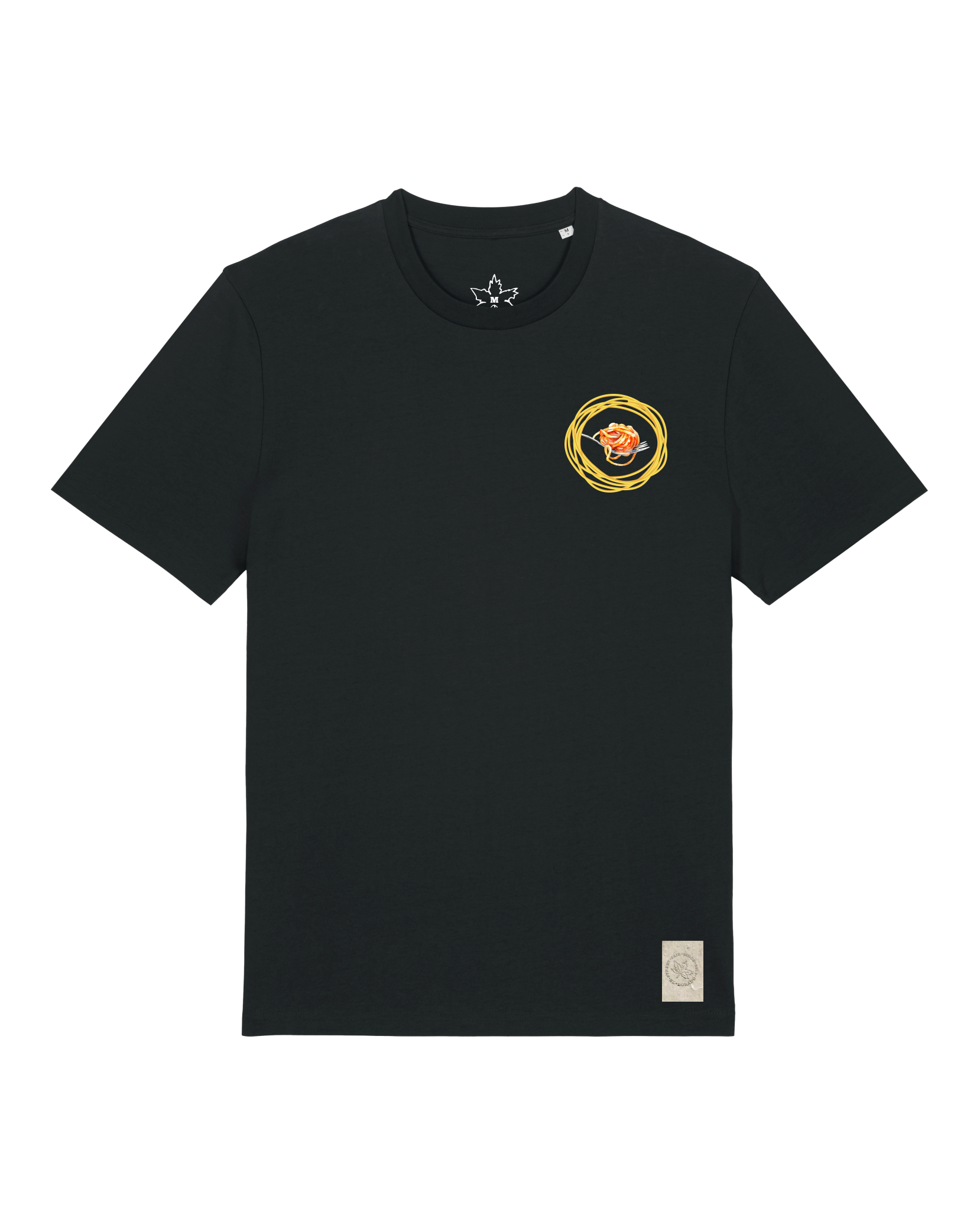 bio-unisex-medium fit-tshirt-spaghetti (backprint)-sttu169-schwarz-front