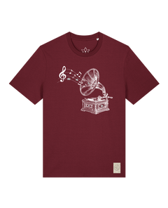 bio-unisex-medium fit-tshirt-stay tuned-sttu169-burgunder rot-front
