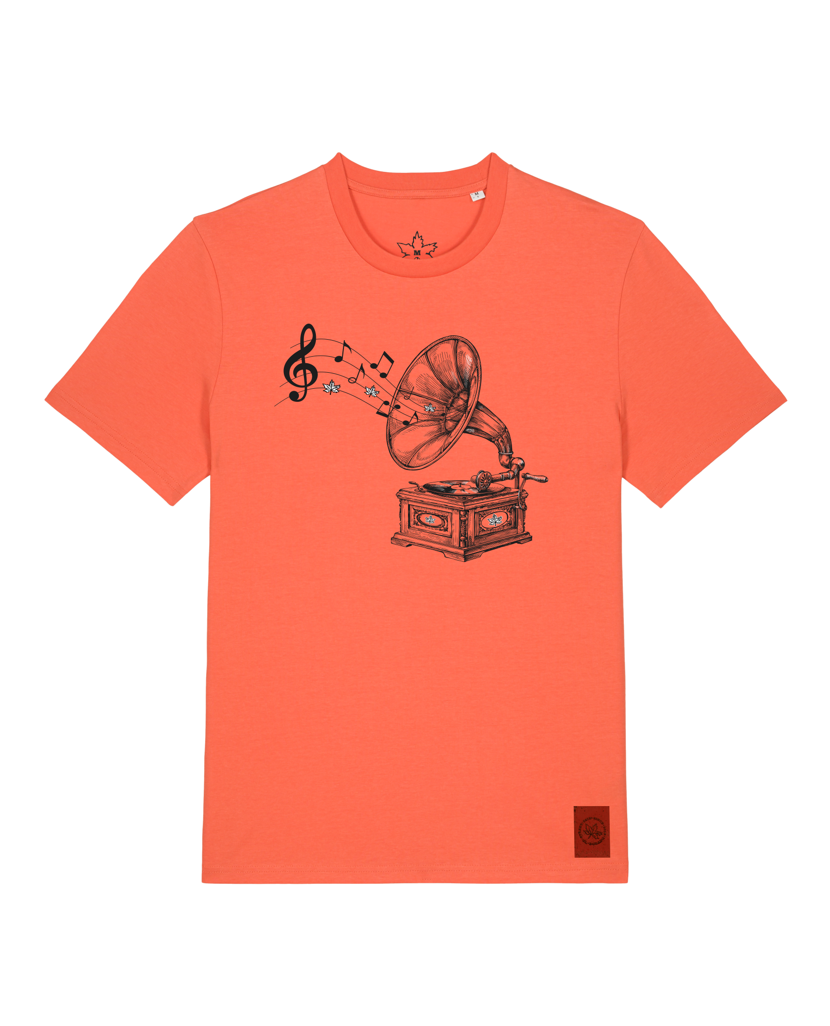 bio-unisex-medium fit-tshirt-stay tuned-sttu169-mandarine-front