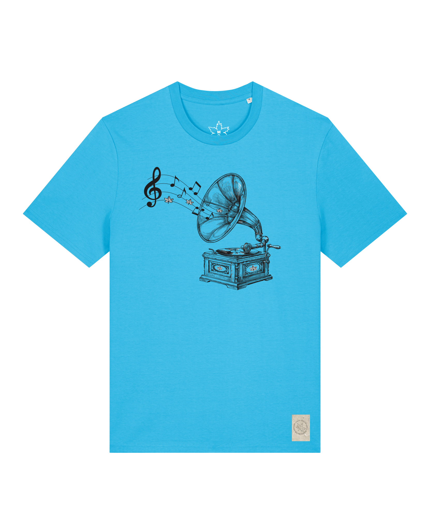 bio-unisex-medium fit-tshirt-stay tuned-sttu169-wasserblau-front