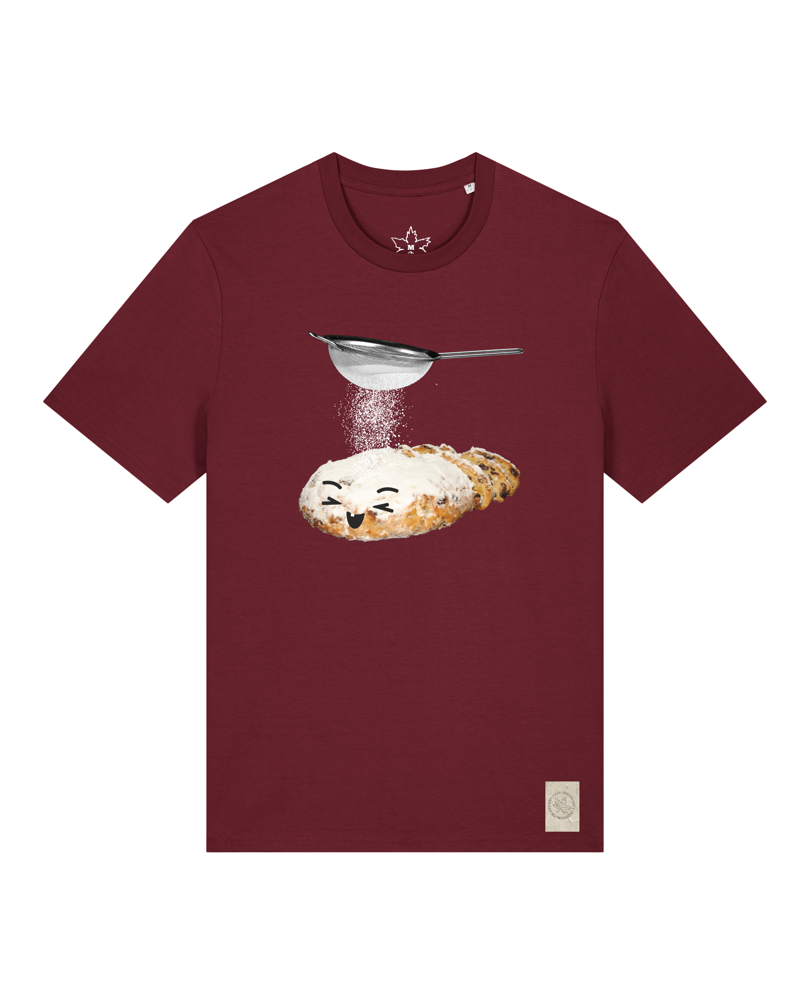 bio-unisex-medium fit-tshirt-stollen-sttu169-burgunder rot-front