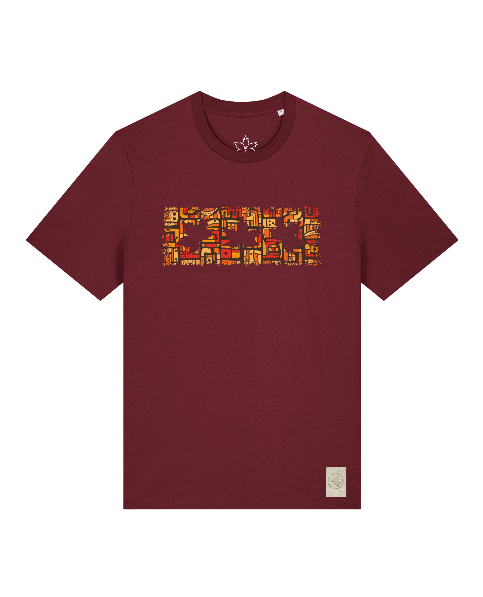 bio-unisex-medium fit-tshirt-t(h)ree leafes drift 2-sttu169-burgunder rot-front