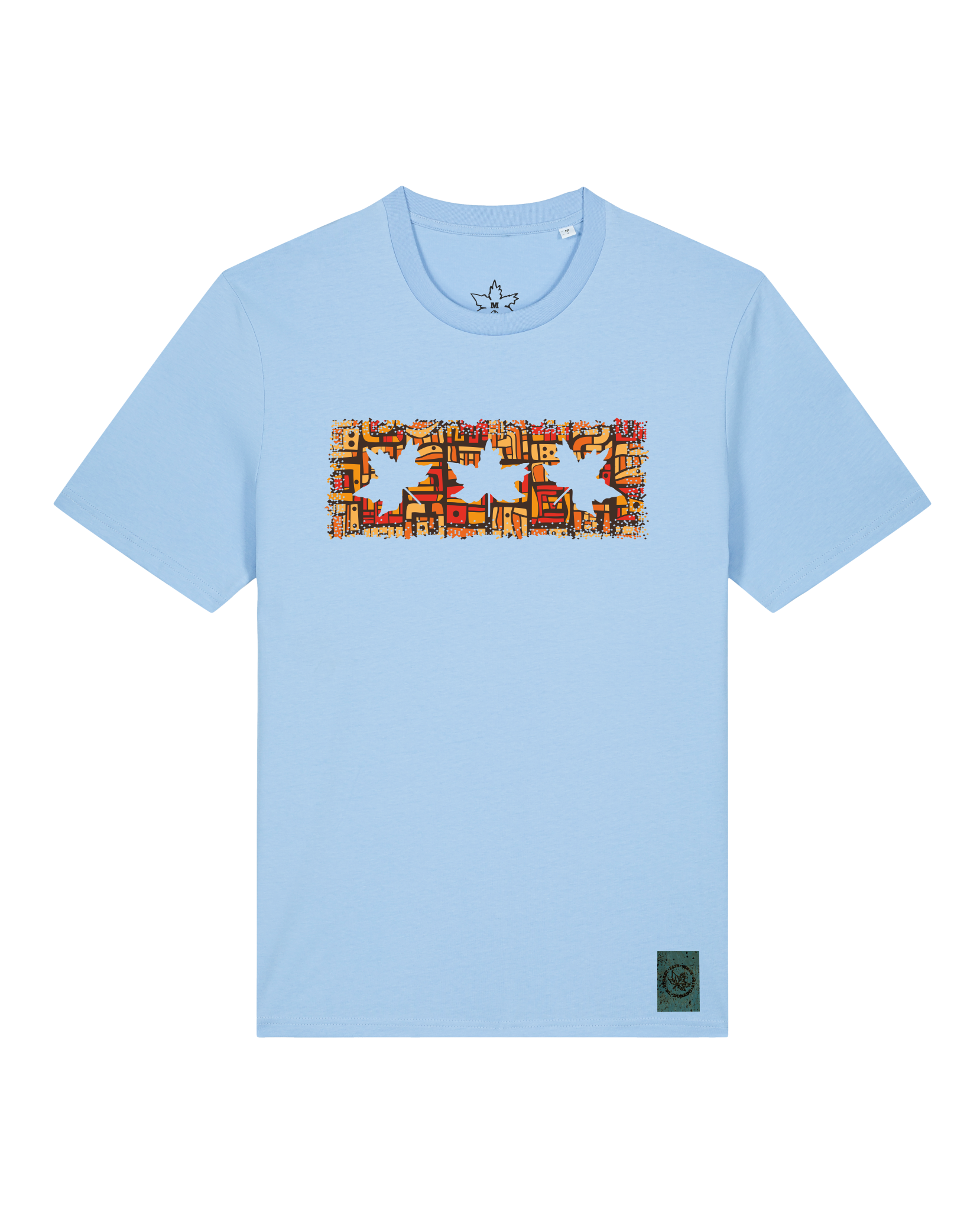 bio-unisex-medium fit-tshirt-t(h)ree leafes drift 2-sttu169-lagune-front