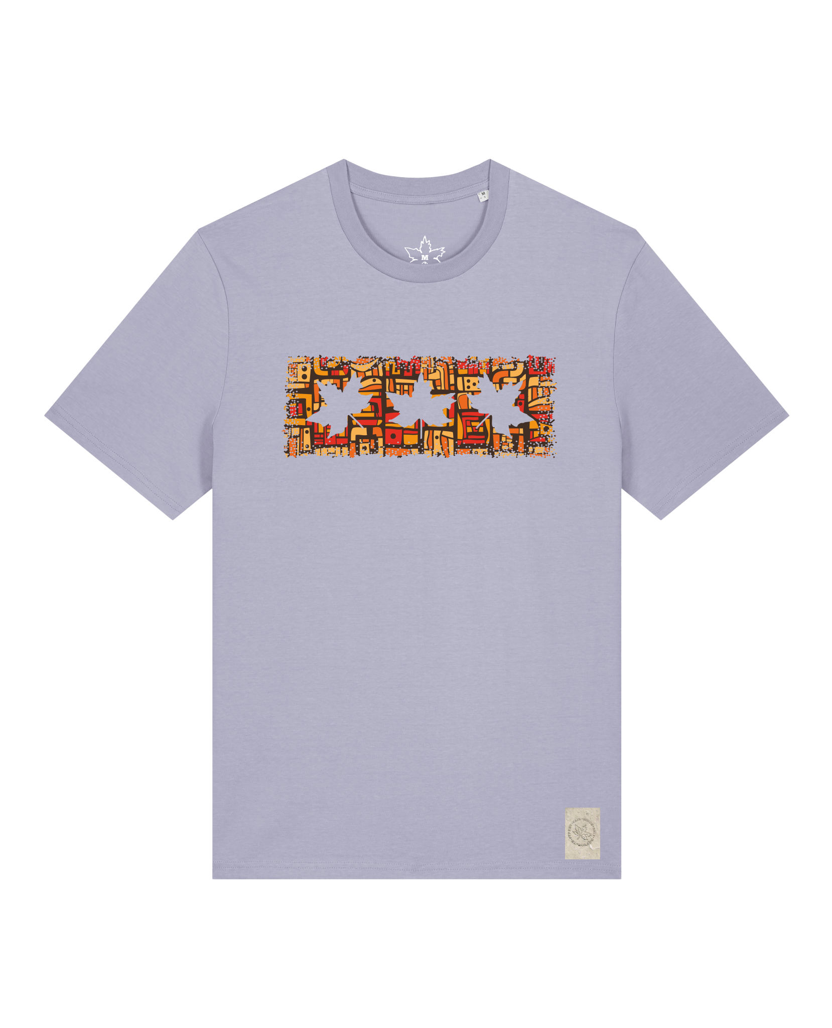 bio-unisex-medium fit-tshirt-t(h)ree leafes drift 2-sttu169-lavender-front