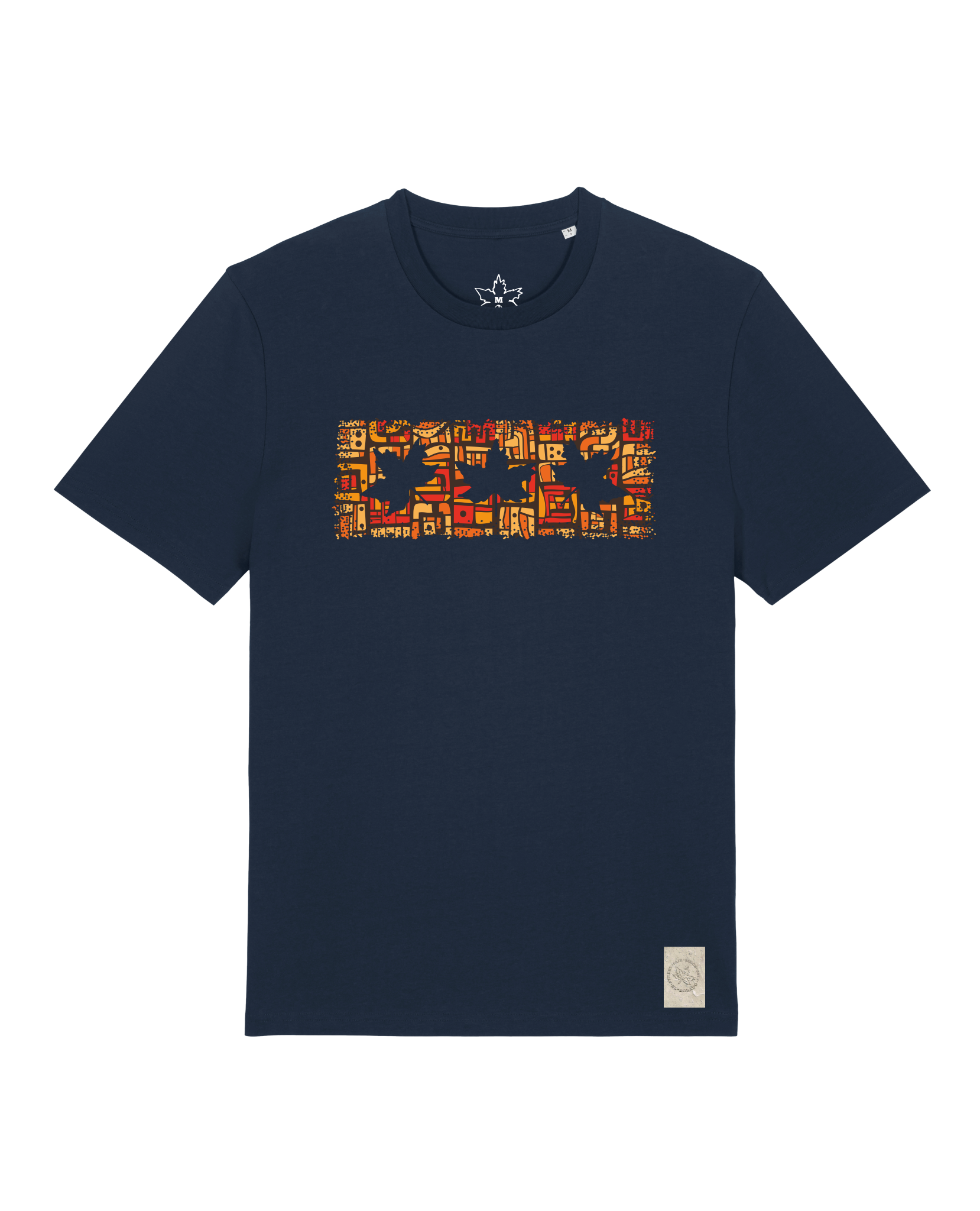 bio-unisex-medium fit-tshirt-t(h)ree leafes drift 2-sttu169-marine-front